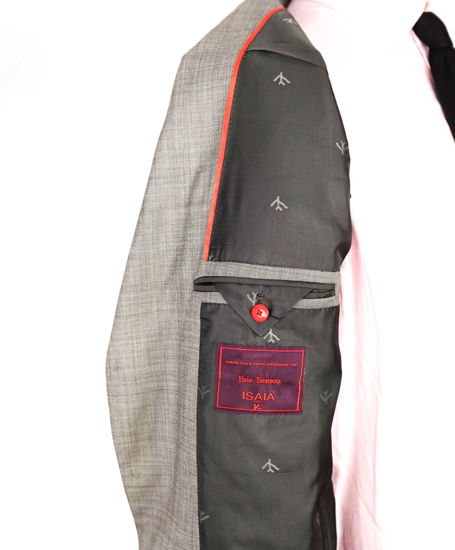 $4,750 ISAIA Grey Notch Lapel MTM Custom Wool Suit 44R