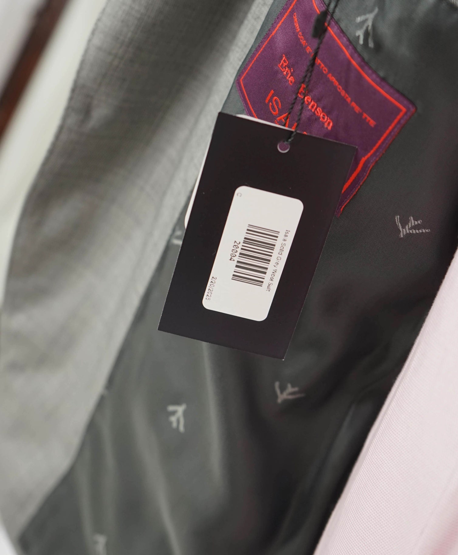 $4,750 ISAIA Grey Notch Lapel MTM Custom Wool Suit 44R