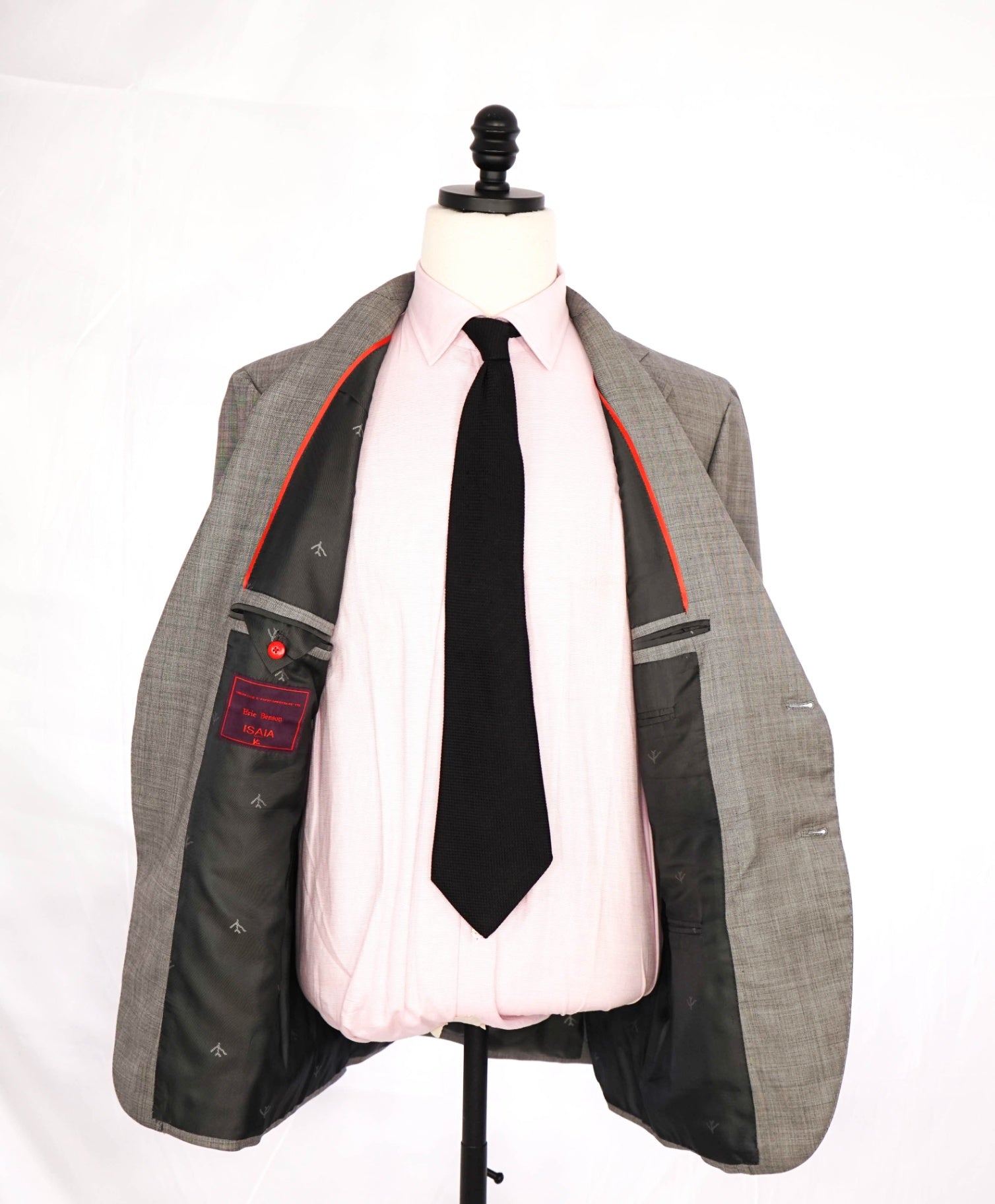 $4,750 ISAIA Grey Notch Lapel MTM Custom Wool Suit 44R