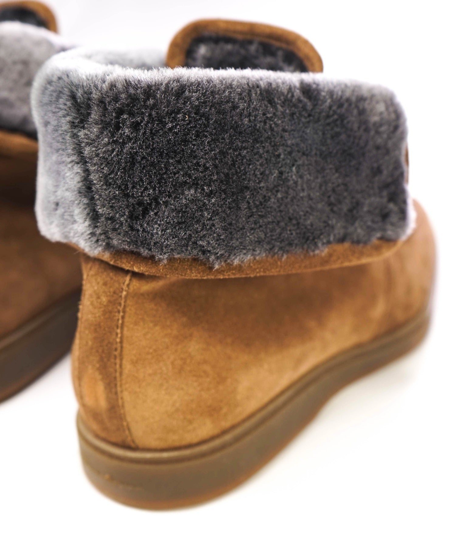 $900 Santoni "Dethrone" Brown Boot Suede/SHEARLING Fur U.S. 10.5 (9.5 IT)