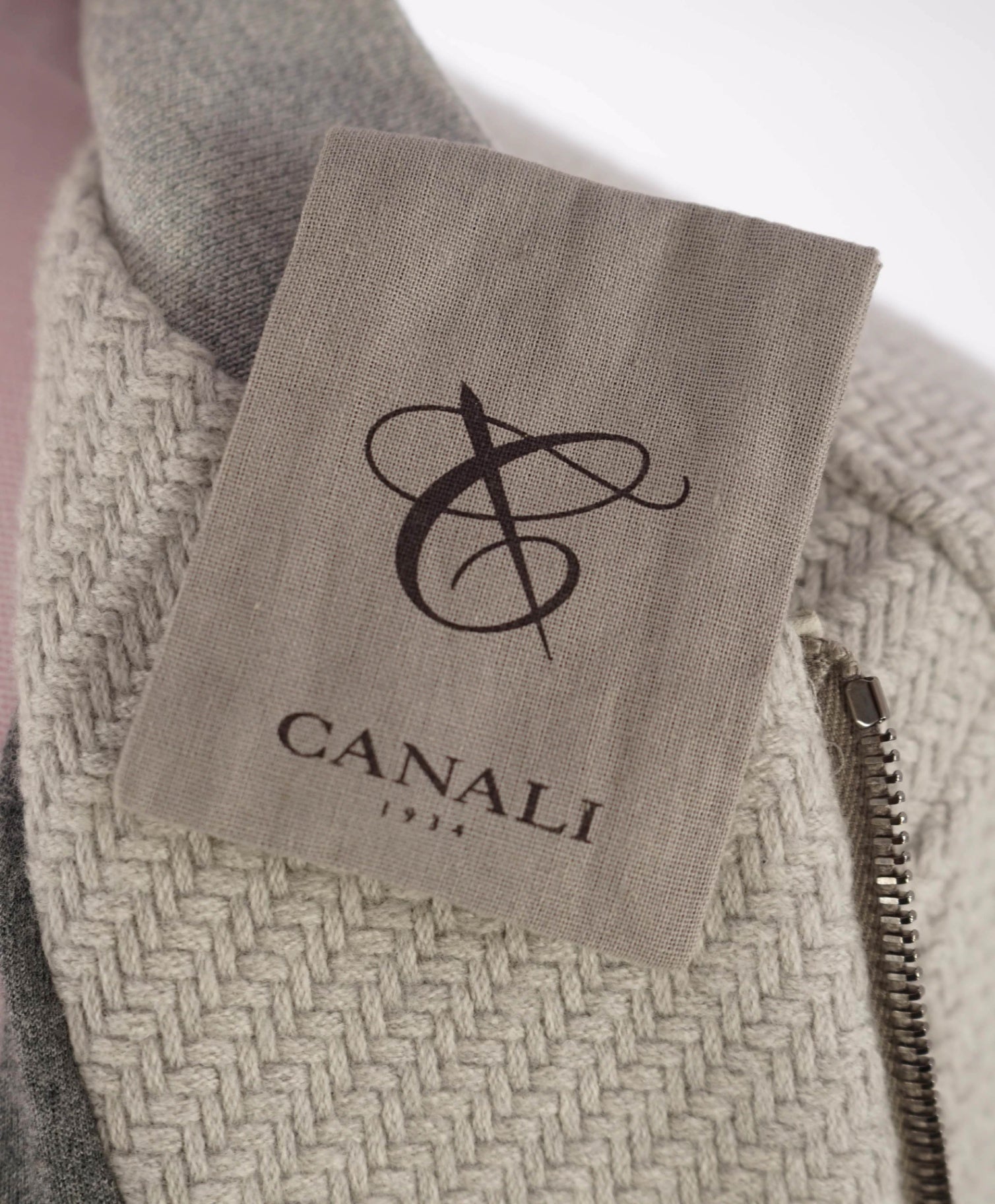 $2,850 Canali *EXCLUSIVE* Grey Wool/Linen Bomber Jacket 40R