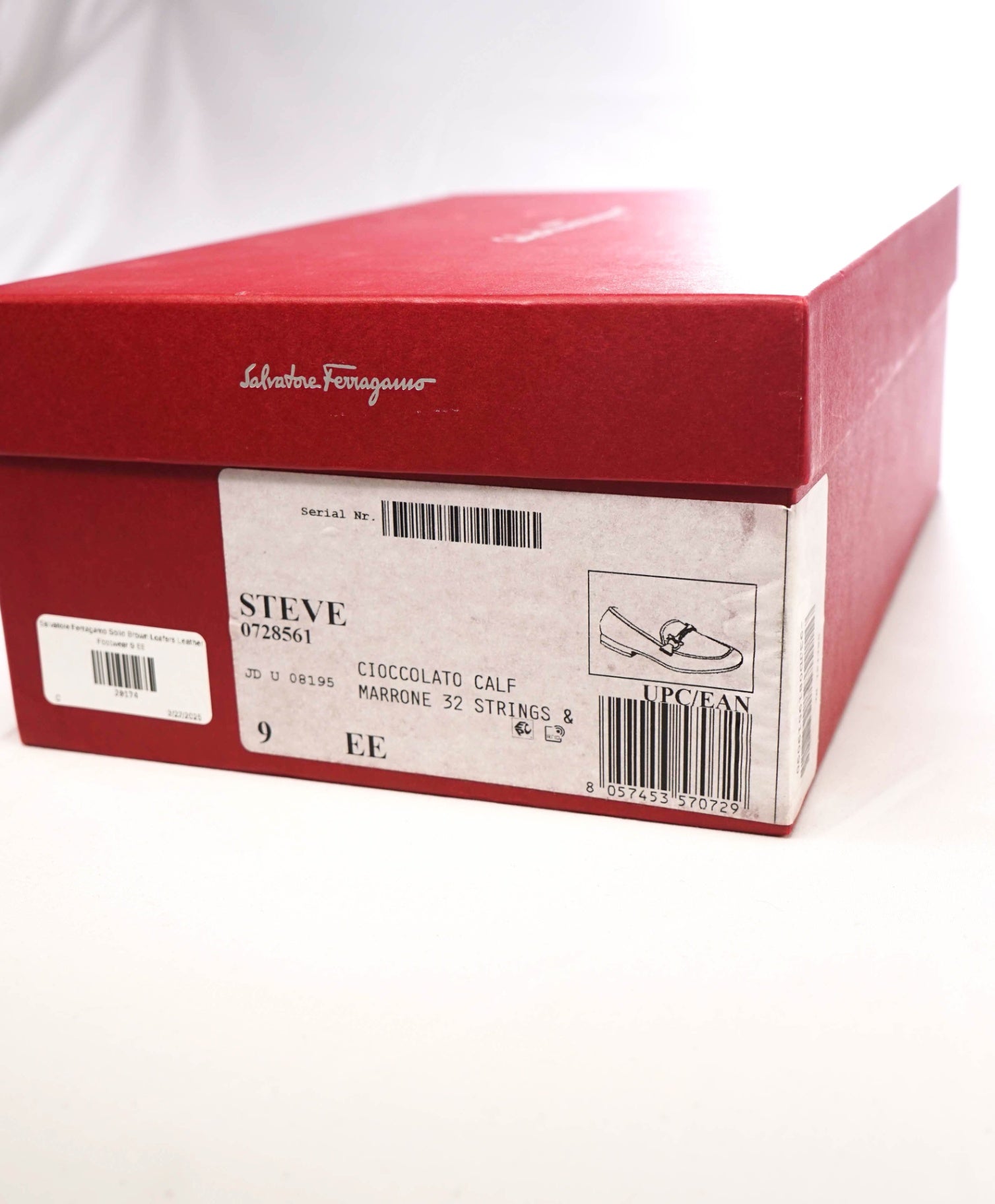 $850 Salvatore Ferragamo "STEVE" Brown/Silver Loafers Leather 9 EE