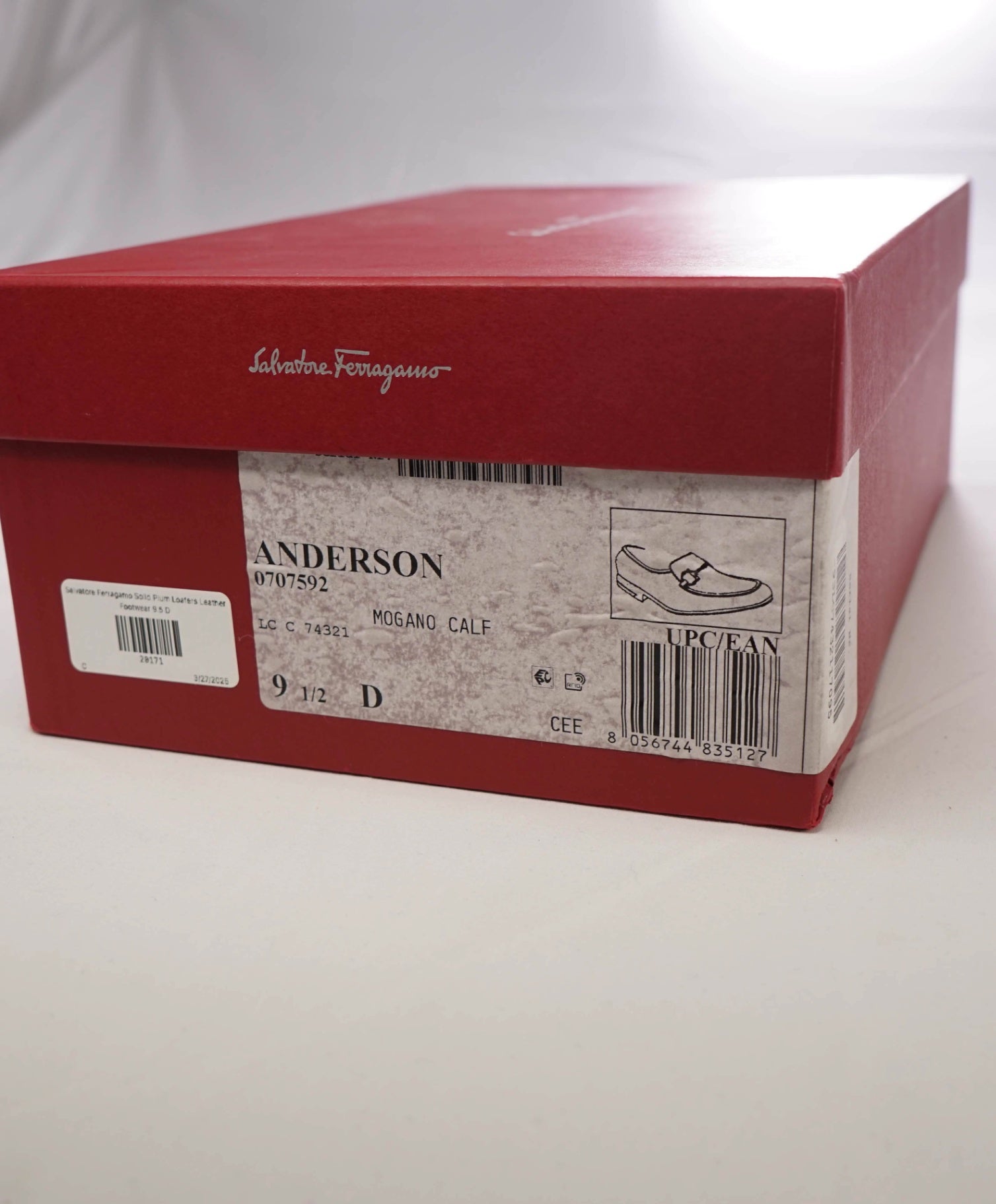 $850 Salvatore Ferragamo "Anderson" Burgundy/Gold Loafers 9.5 D