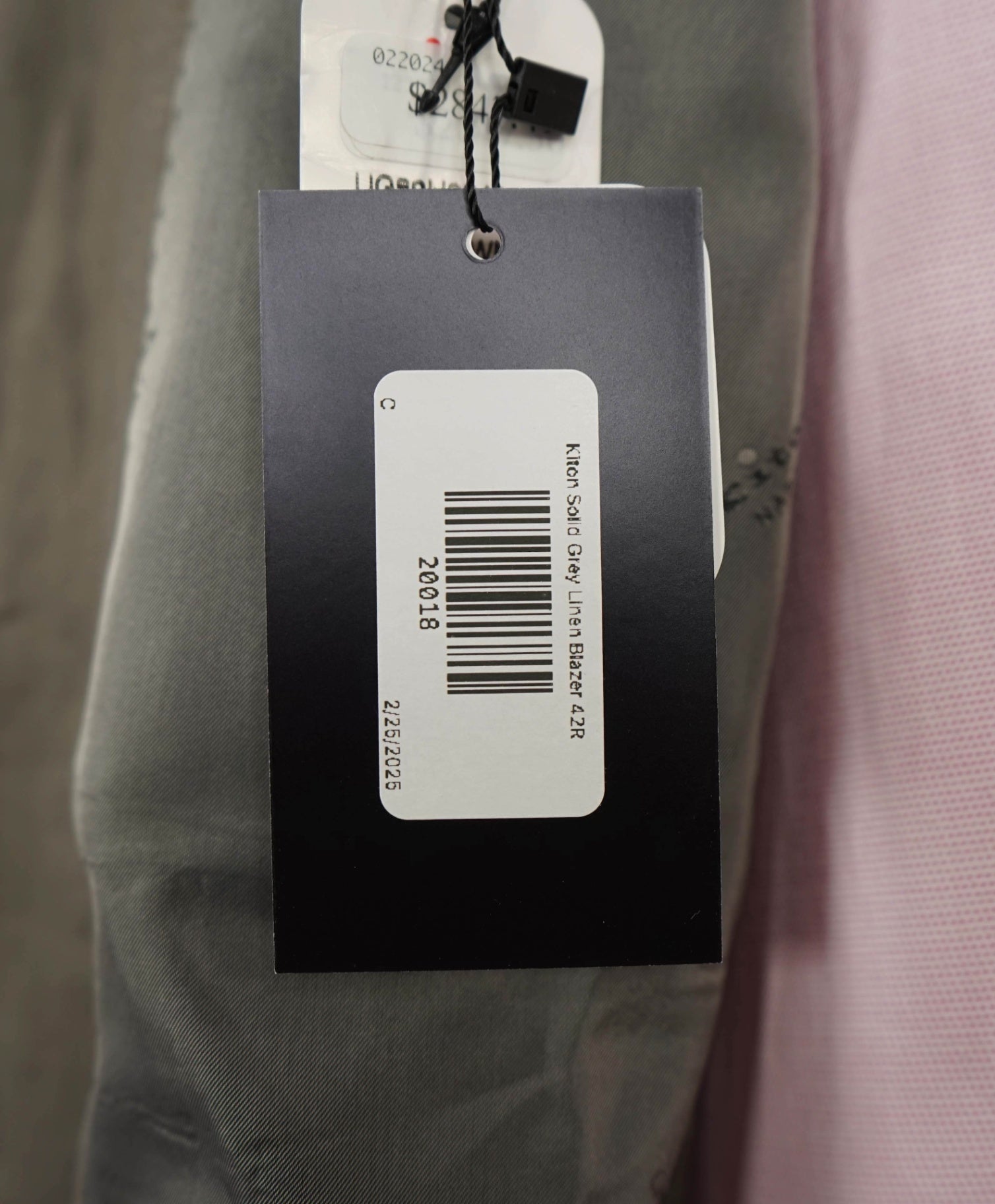 $6,000 Kiton Green/Gray Pure Linen 2/3 Button Roll Blazer 42R