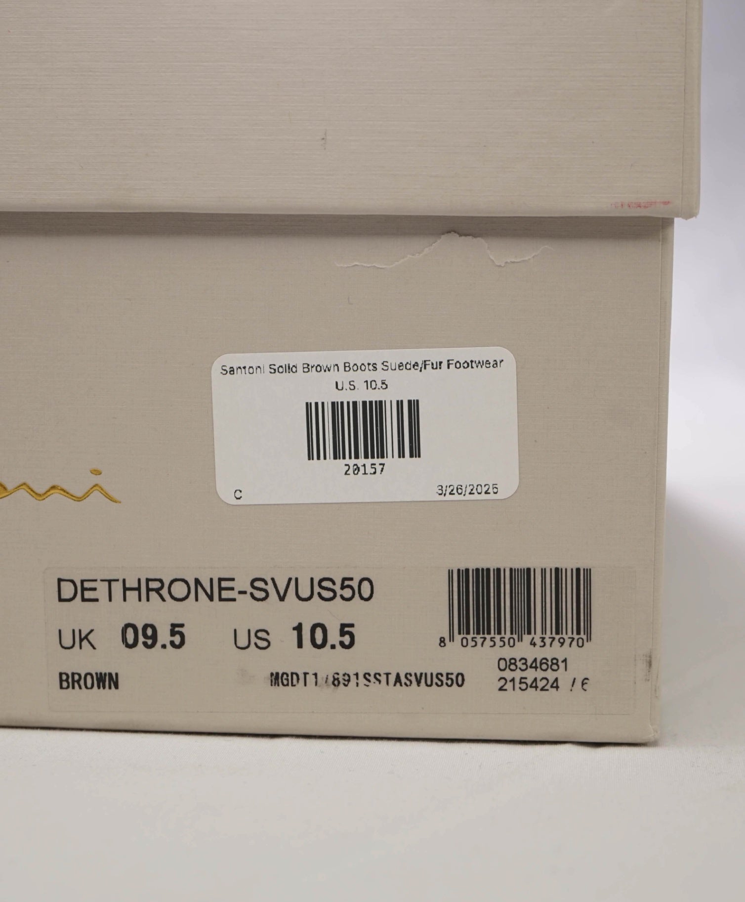$900 Santoni "Dethrone" Brown Boot Suede/SHEARLING Fur U.S. 10.5 (9.5 IT)