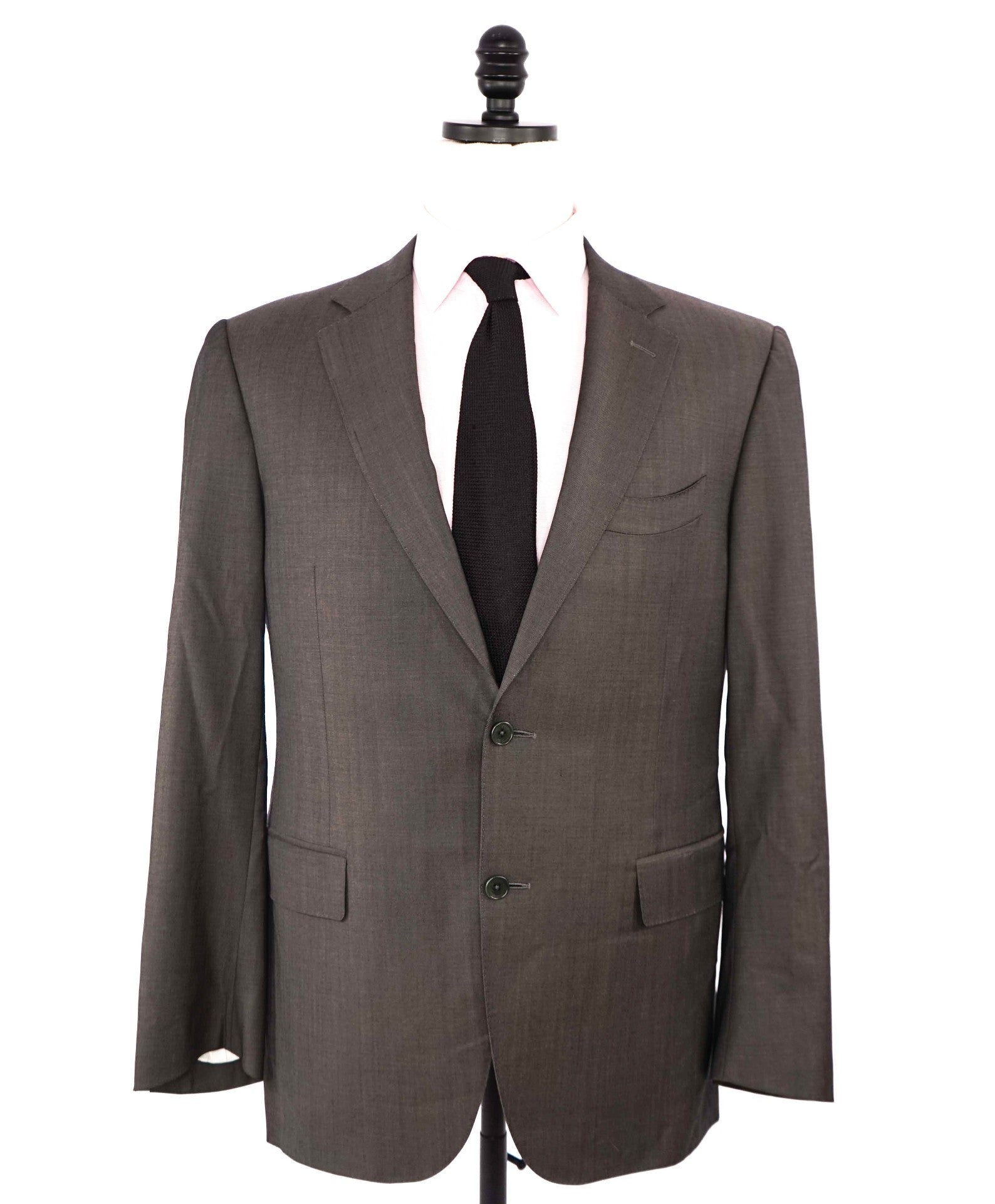 $1,495 Canali Solid Grey Wool 2-Btn Blazer 42R