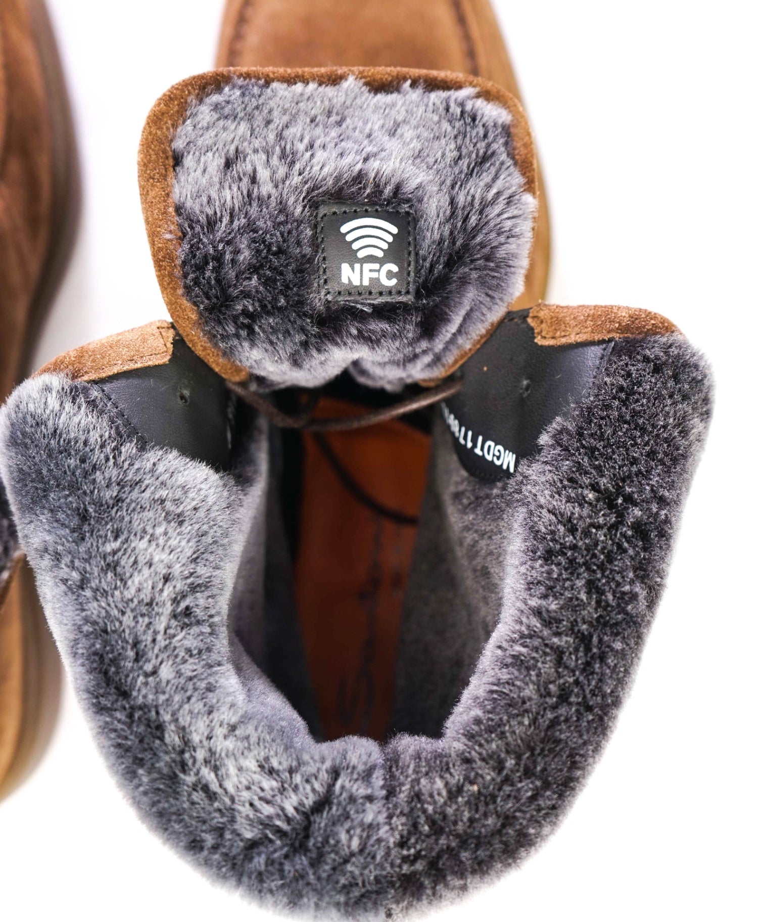 $900 Santoni "Dethrone" Brown Boot Suede/SHEARLING Fur U.S. 10.5 (9.5 IT)
