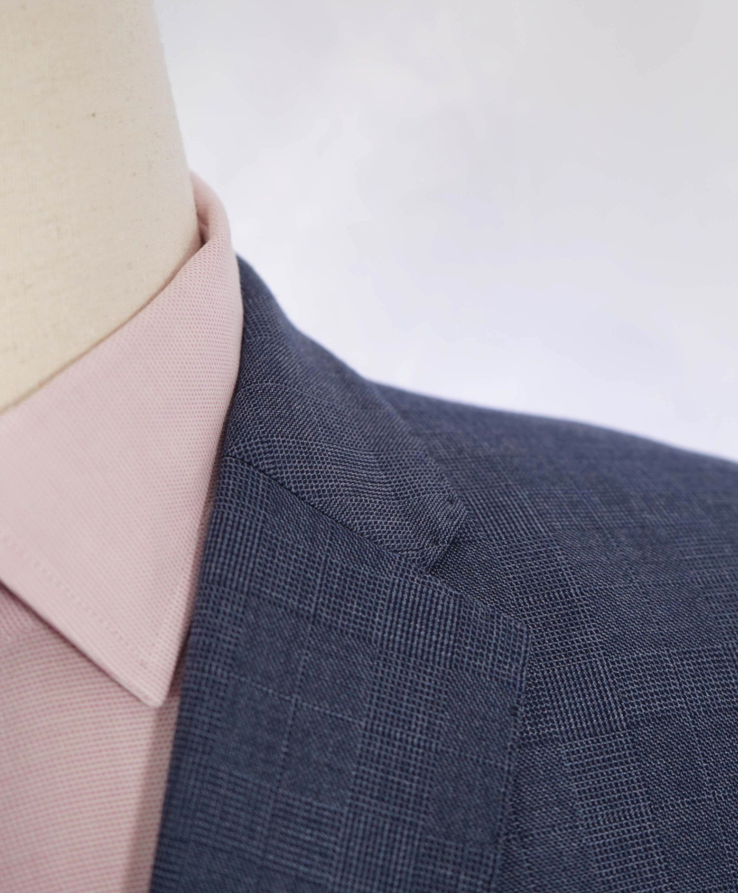 $1,995 Emporio Armani M Line Baby Blue Check Wool Suit 44R