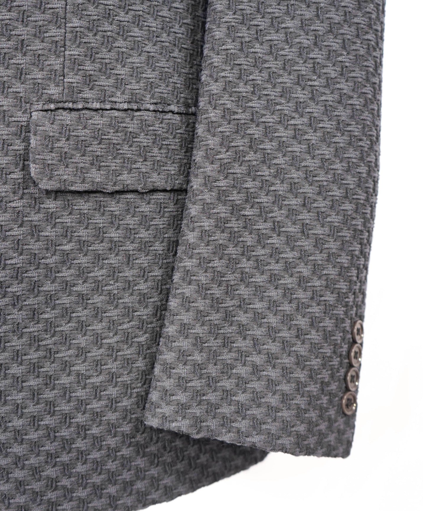 $1,495 Armani Collezioni Gray Raised Texture Cotton Blend Blazer 48R