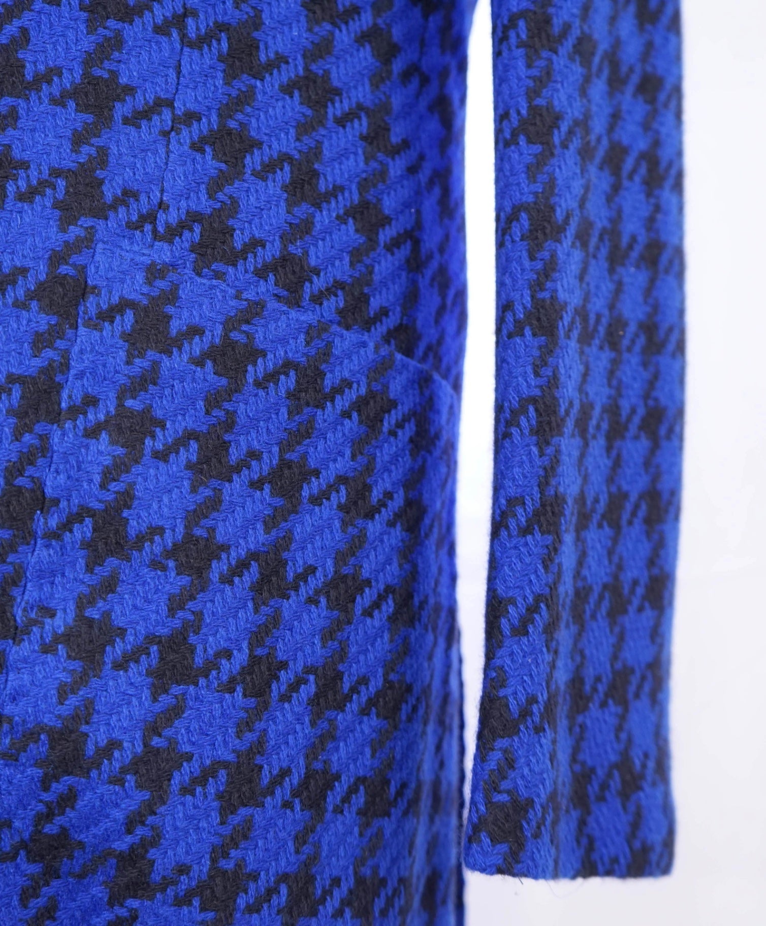 $9,850 Kiton Royal Blue/Navy Houndstooth PURE Cashmere Blazer 38R