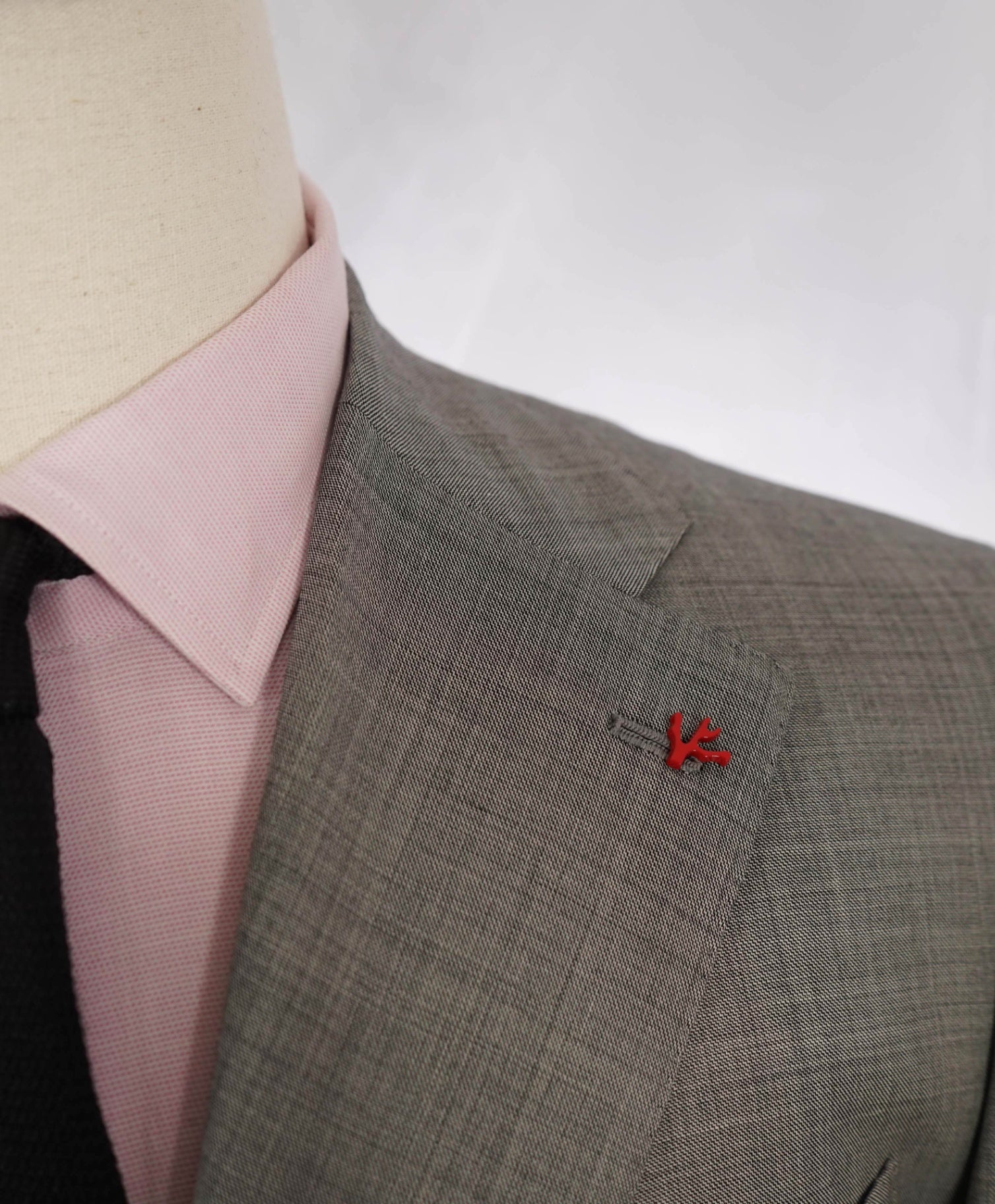 $4,750 ISAIA Grey Notch Lapel MTM Custom Wool Suit 44R