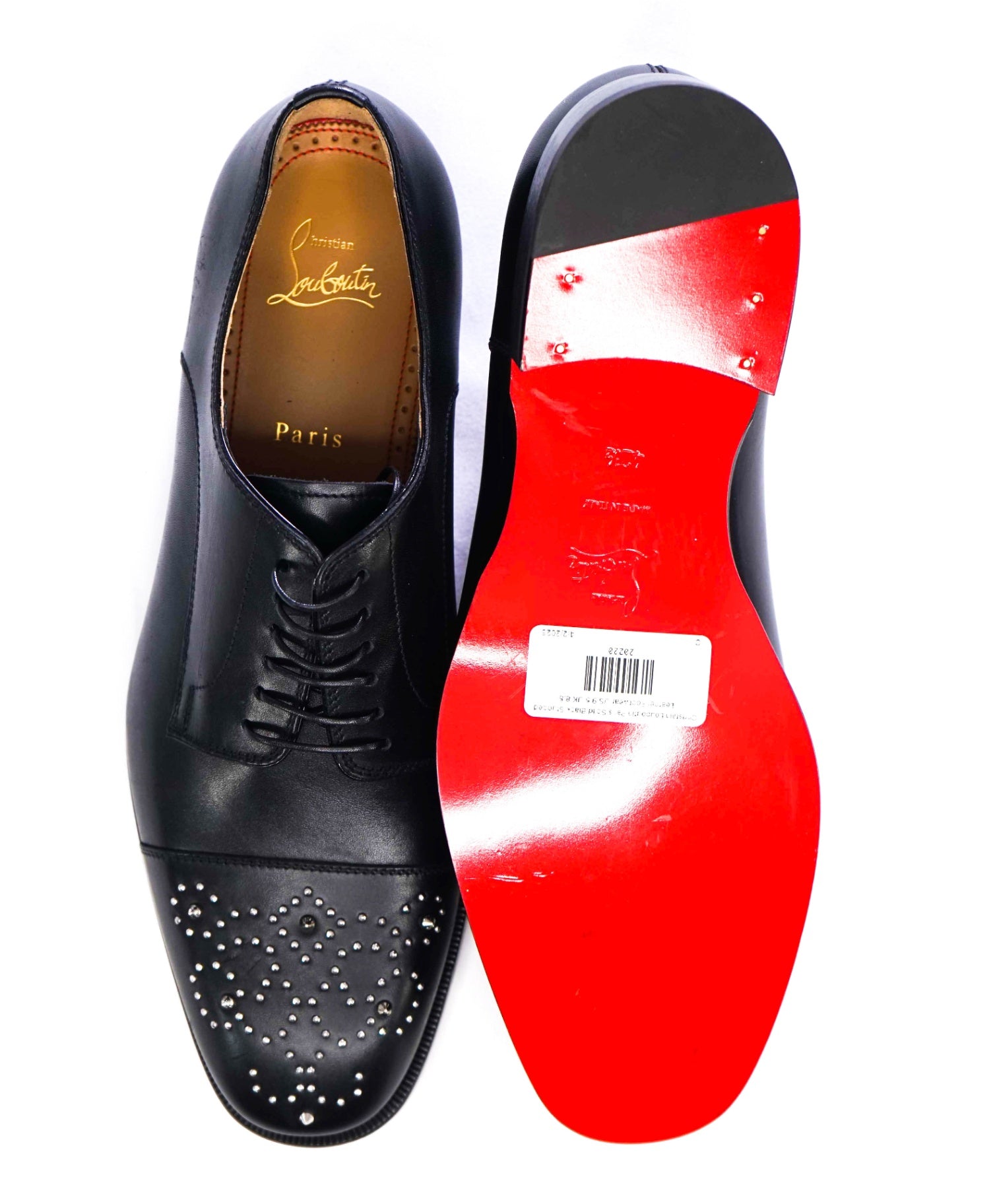 $1,100 Christain Louboutin Black Studded "Maltese" Oxoford US 9.5 (EU42.5)