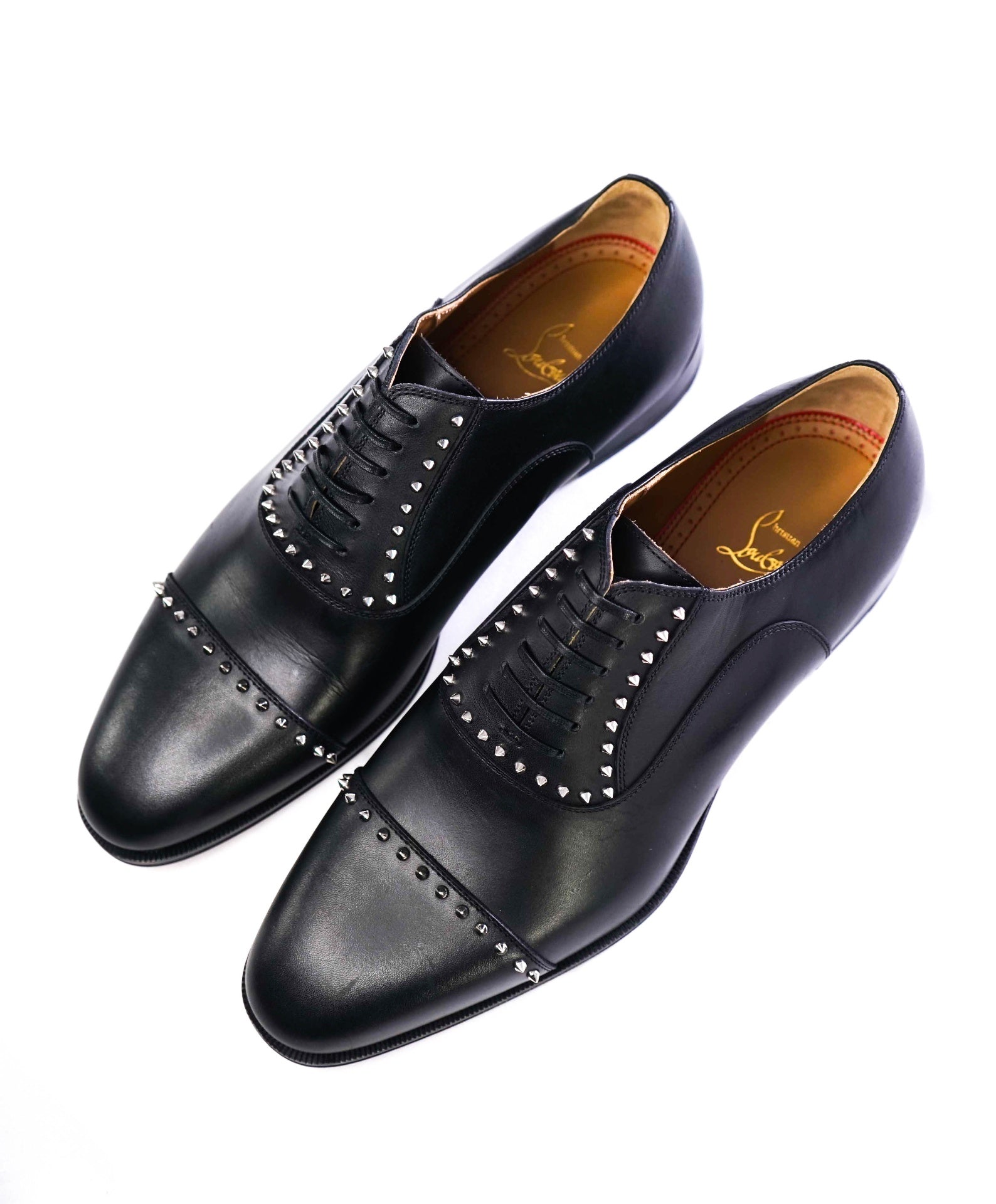 $1,200 CHRISTIAN LOUBOUTIN - *CLOOCLOO* Black Spike Oxfords - 10 US (43 EU)