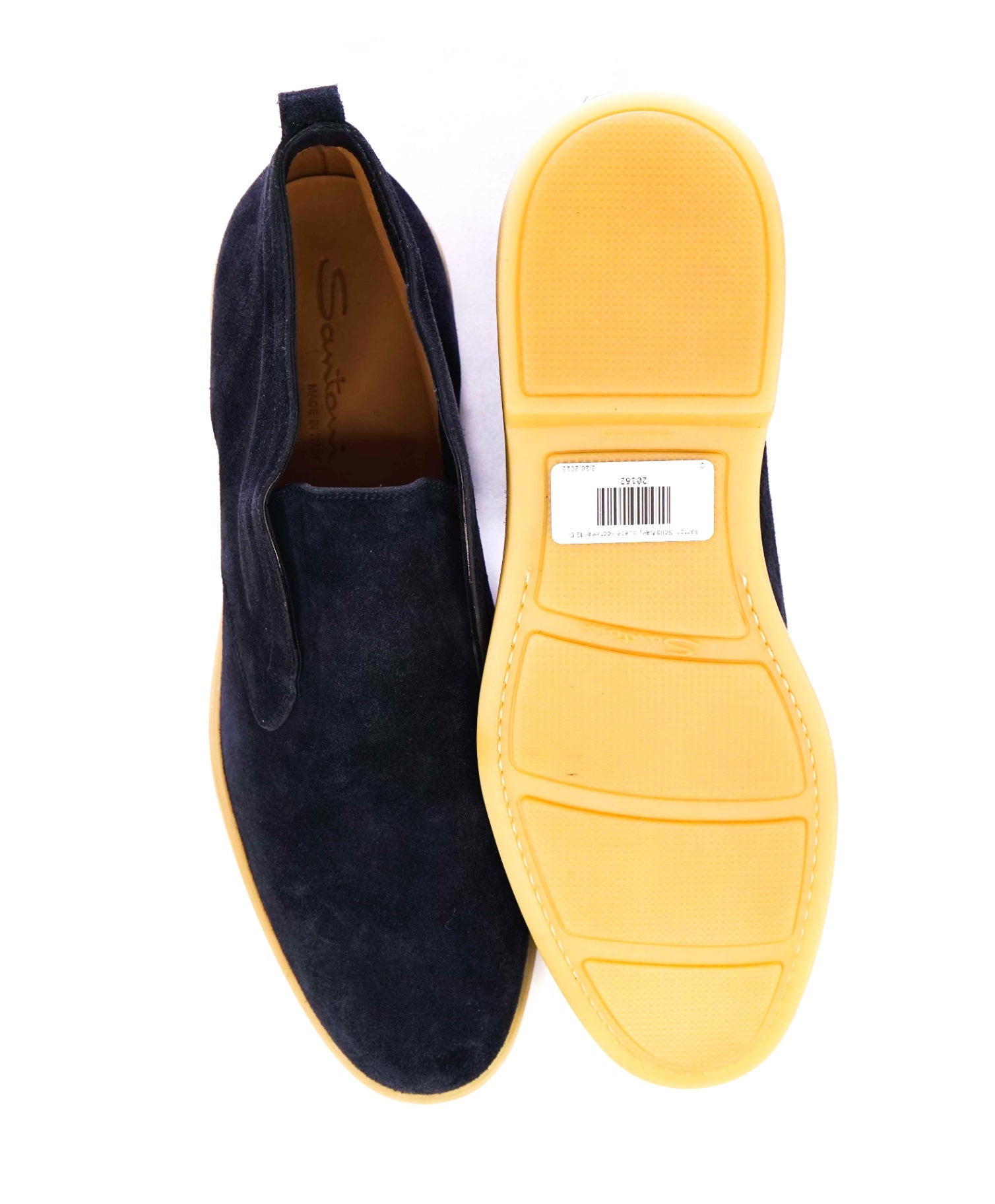 $850 SANTONI "Summer Walk" Navy Suede Chukka Slip On Boot 13US (12UK)