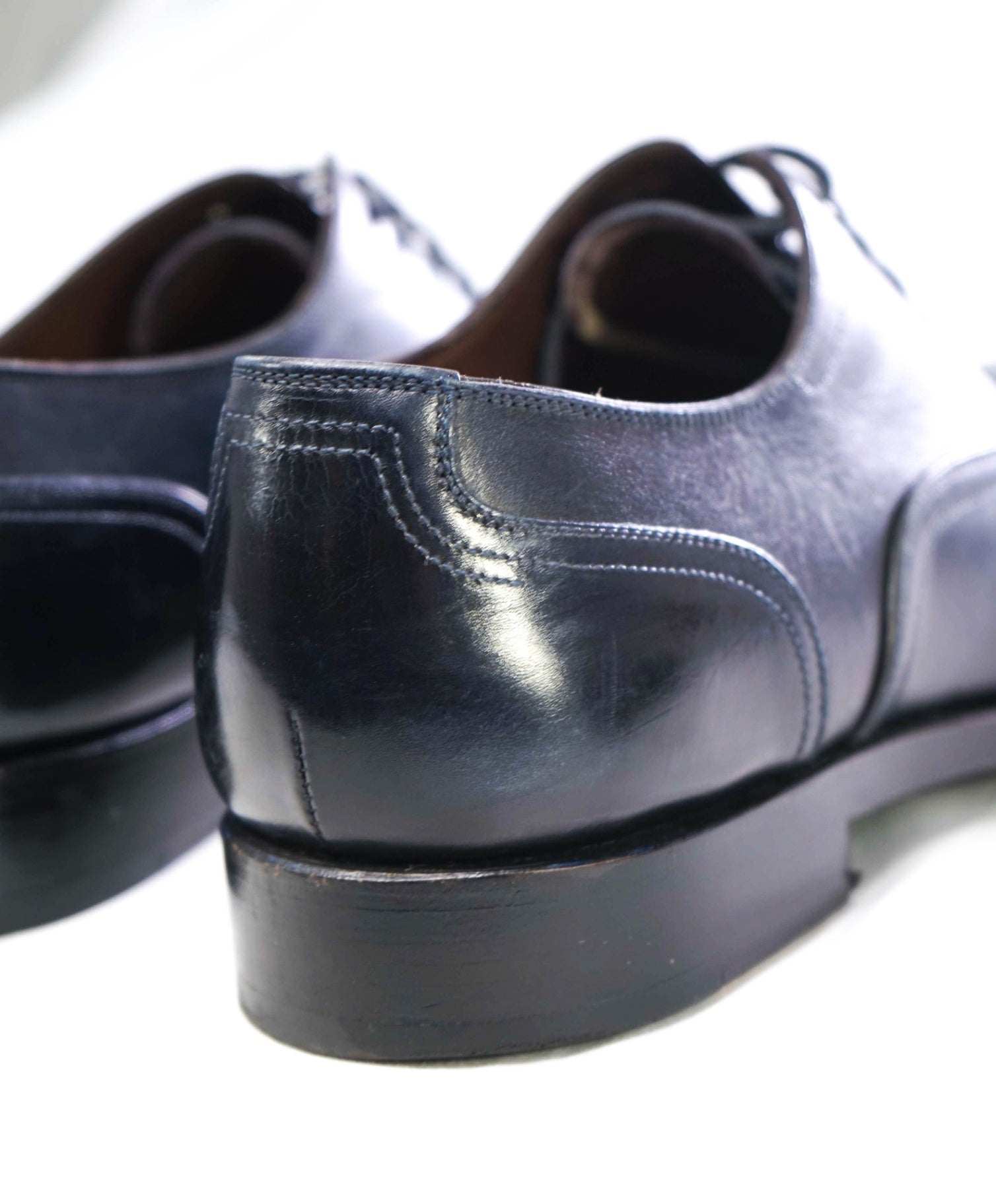 $1,395 Salvatore Ferragamo "Tramezza" Navy Oxfords Leather 10.5 EE