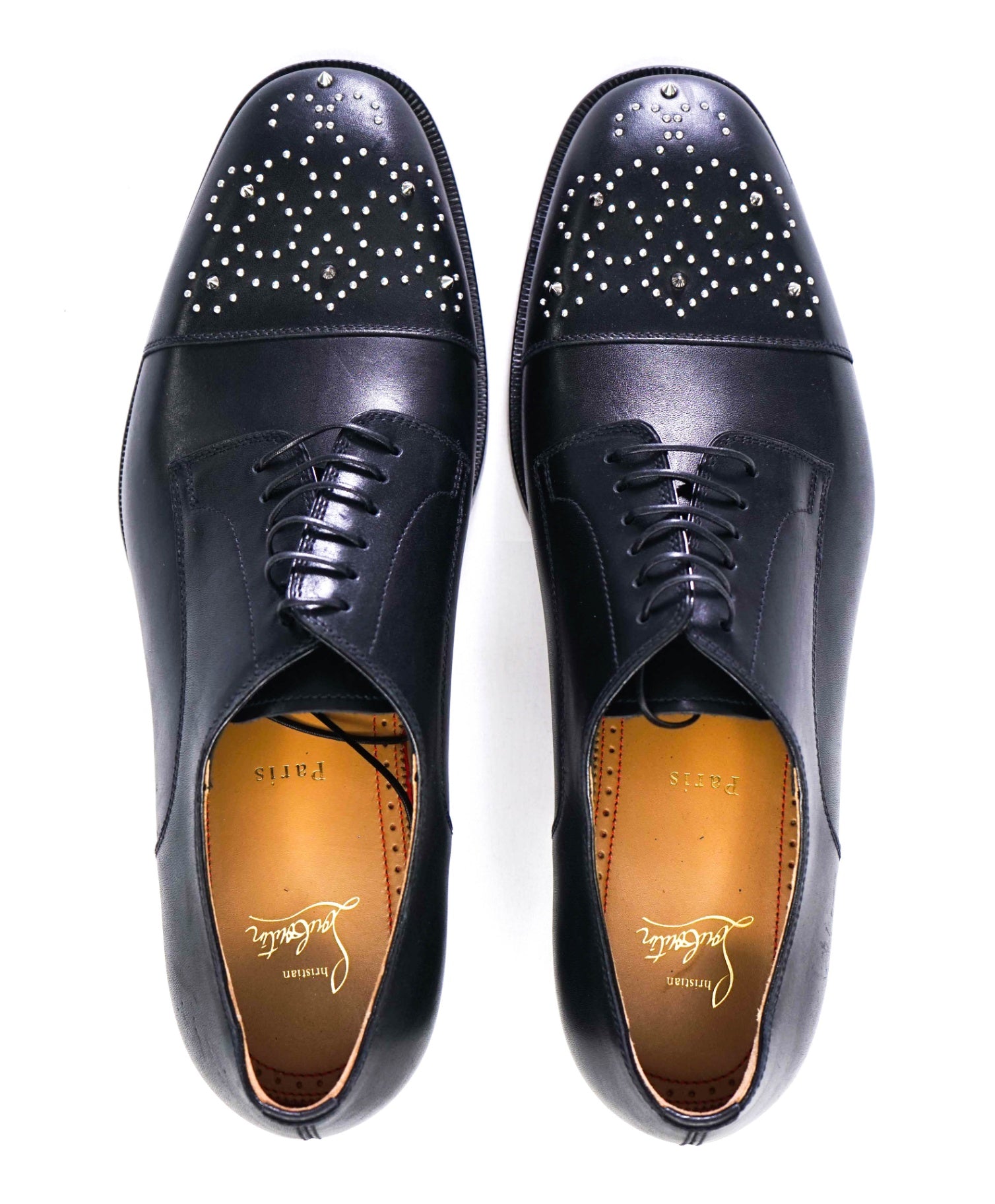 $1,100 Christain Louboutin Black Studded "Maltese" Oxoford US 9.5 (EU42.5)