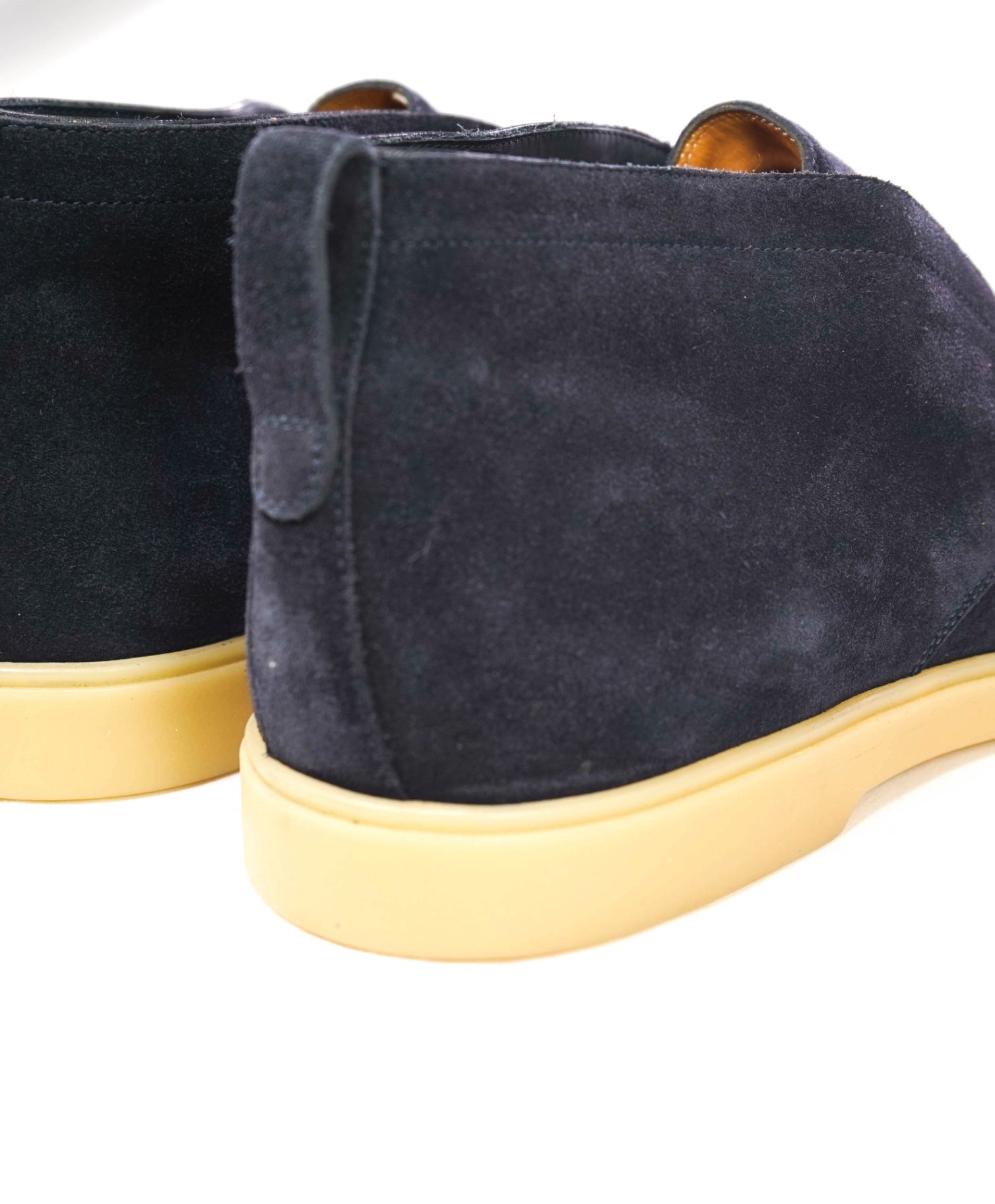 $850 SANTONI "Summer Walk" Navy Suede Chukka Slip On Boot 13US (12UK)