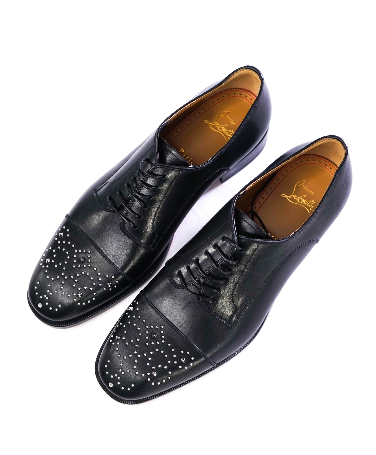 $1,100 Christain Louboutin Black Studded "Maltese" Oxoford US 9.5 (EU42.5)