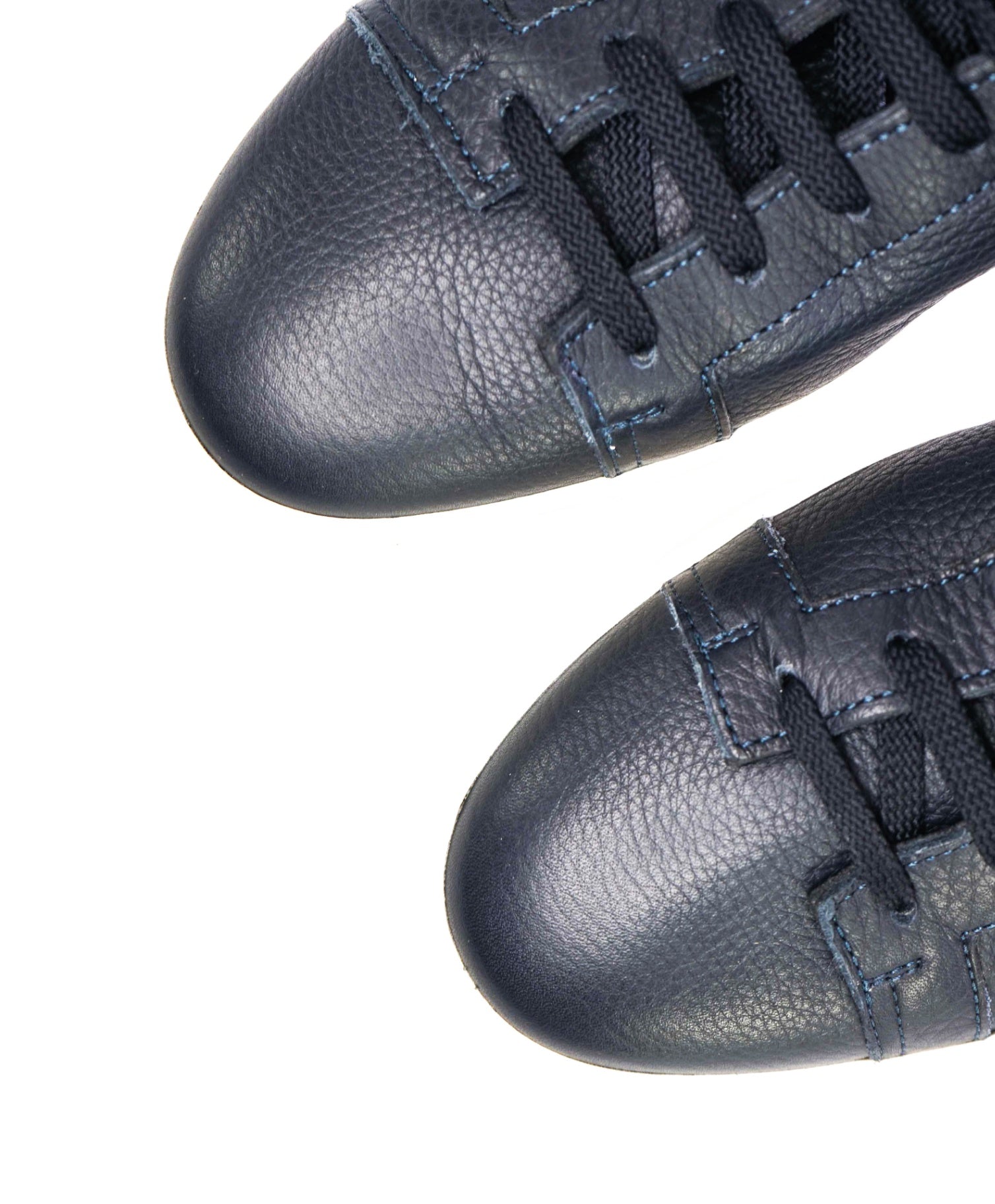 $700 Santoni Solid Navy Sneakers Leather Footwear 11US (10UK)