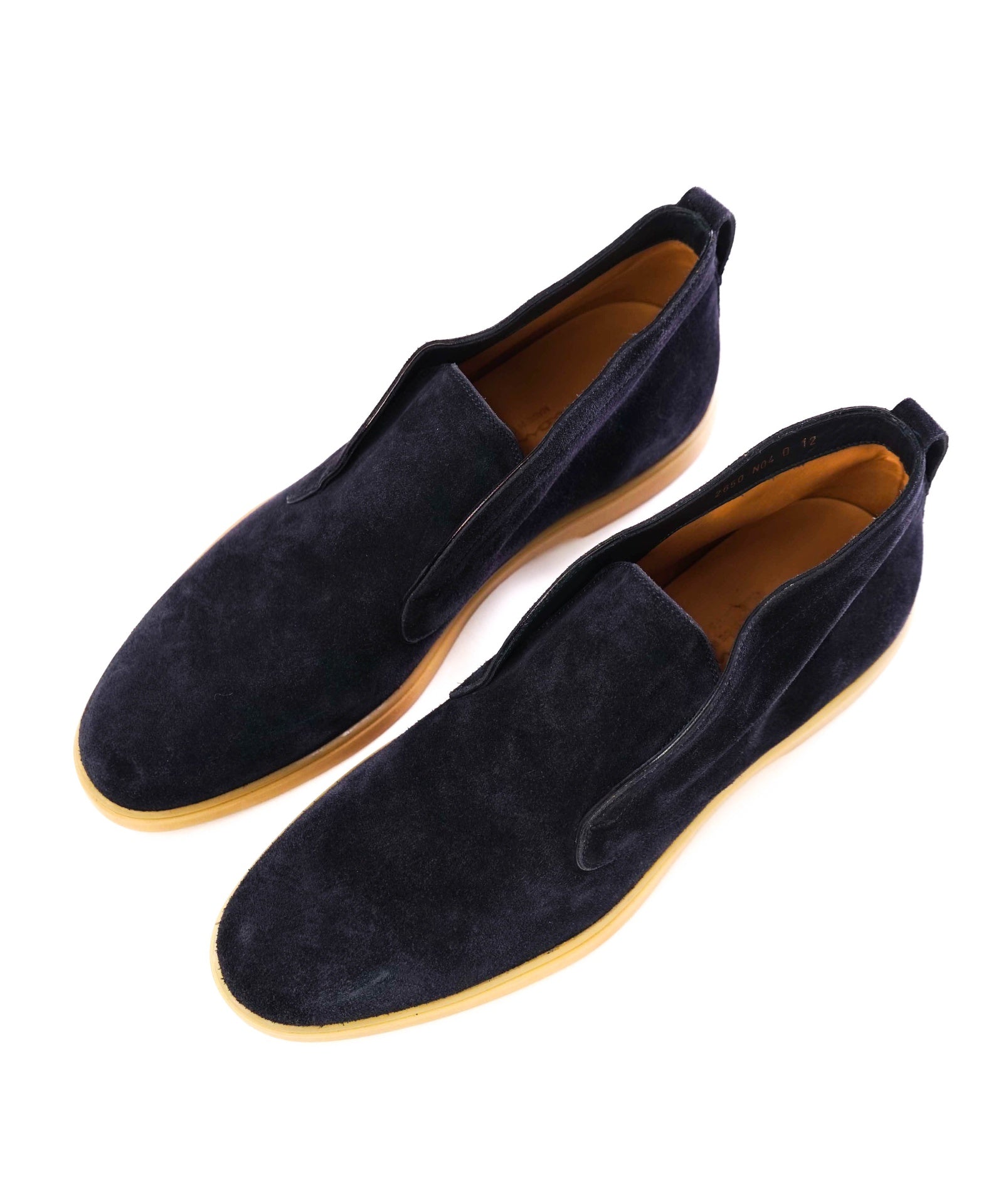 $850 SANTONI "Summer Walk" Navy Suede Chukka Slip On Boot 13US (12UK)