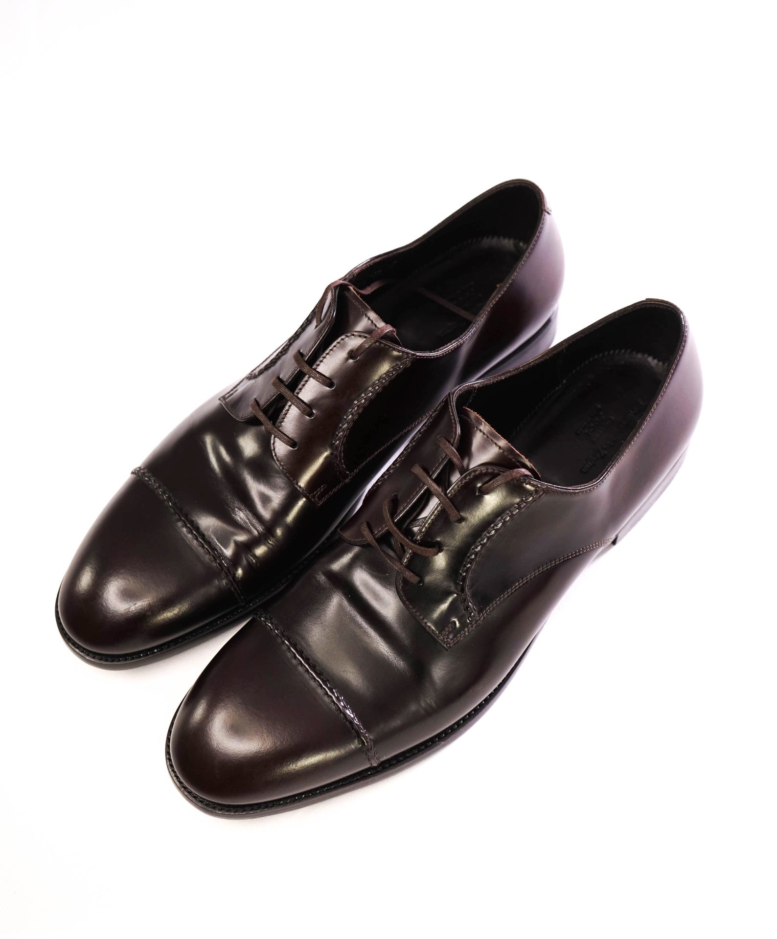 $990 Ermenegildo Zegna Solid Brown Derbies Leather US 11.5 UK 10.5