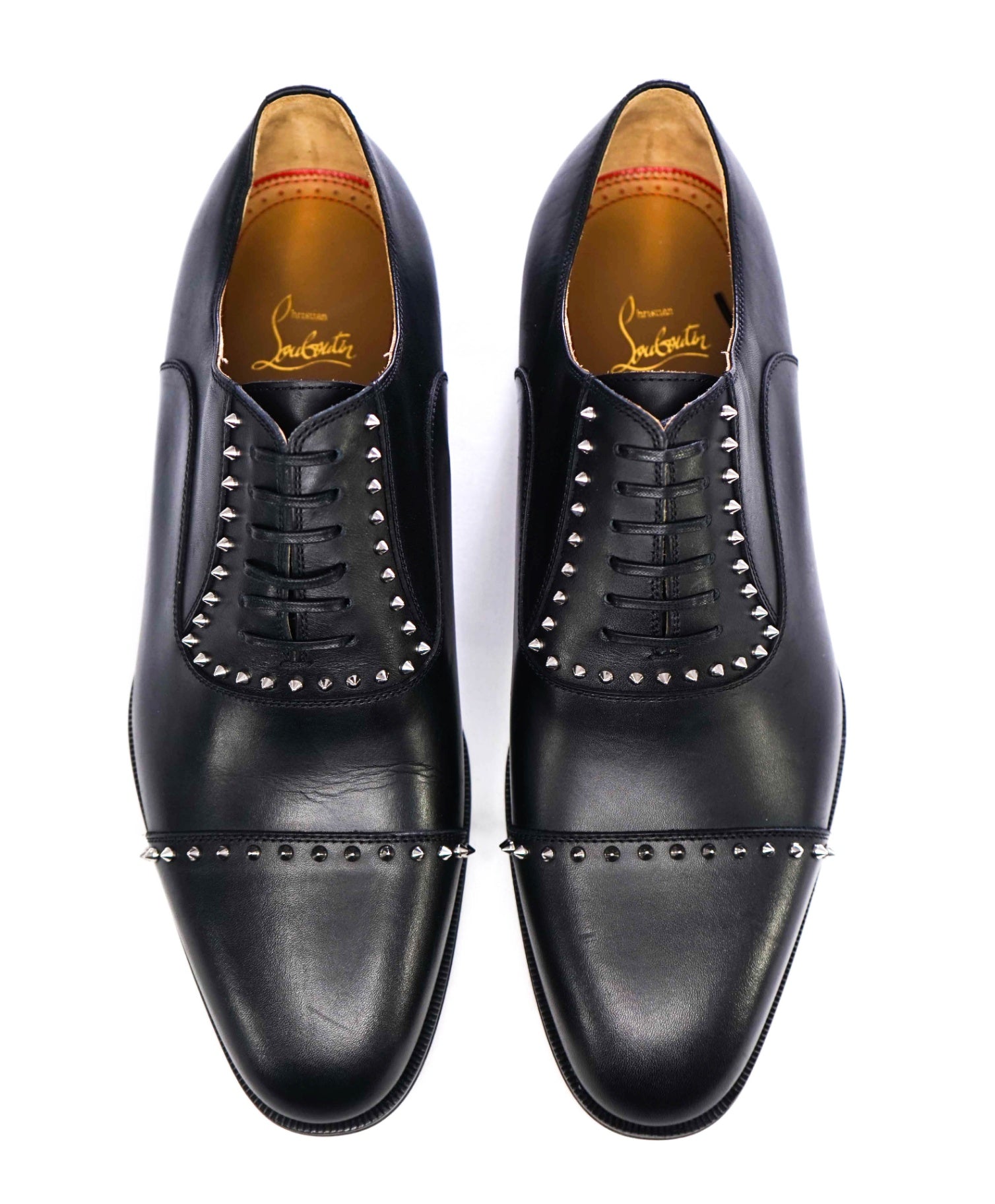 $1,200 CHRISTIAN LOUBOUTIN - *CLOOCLOO* Black Spike Oxfords - 10 US (43 EU)