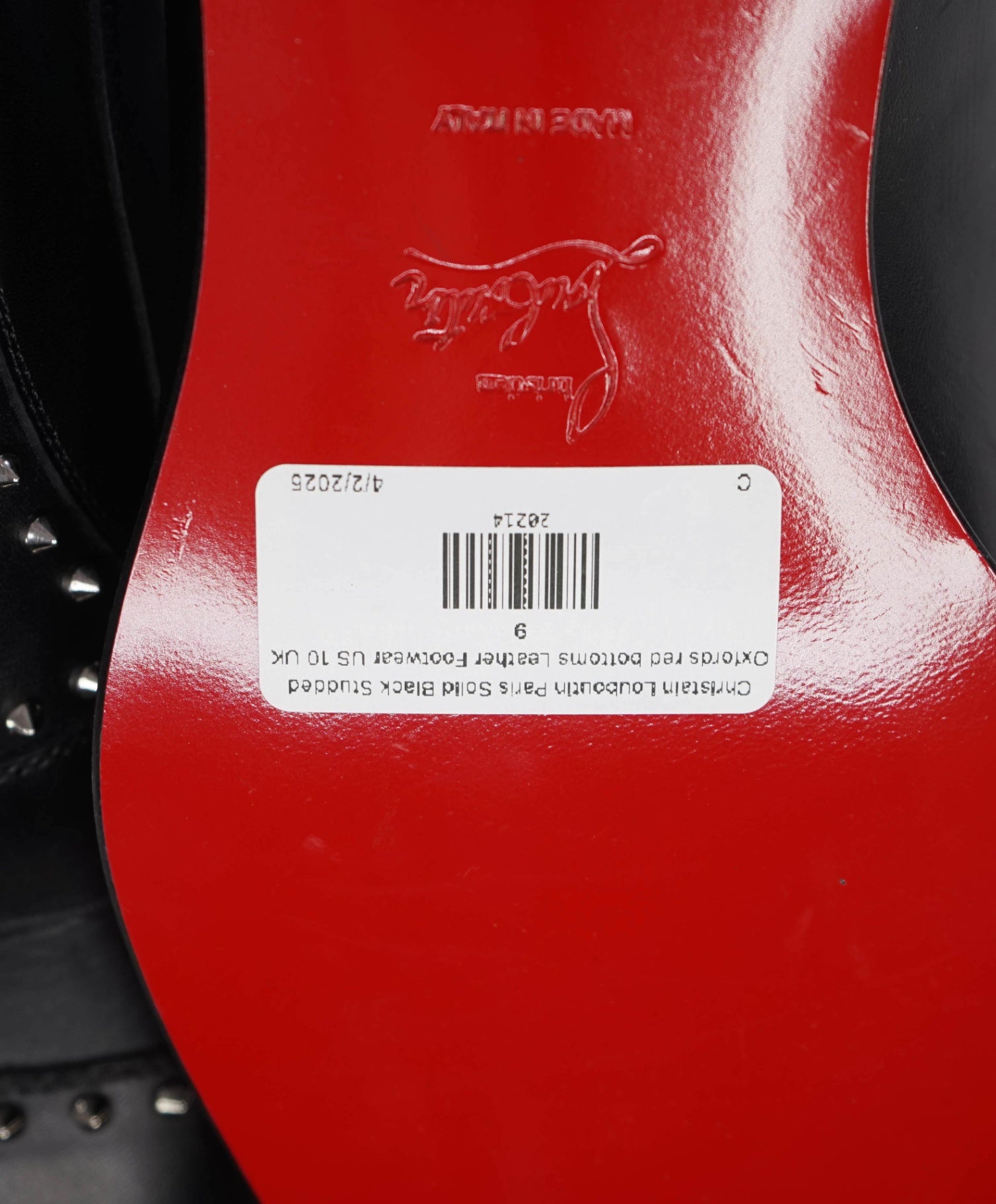 $1,200 CHRISTIAN LOUBOUTIN - *CLOOCLOO* Black Spike Oxfords - 10 US (43 EU)