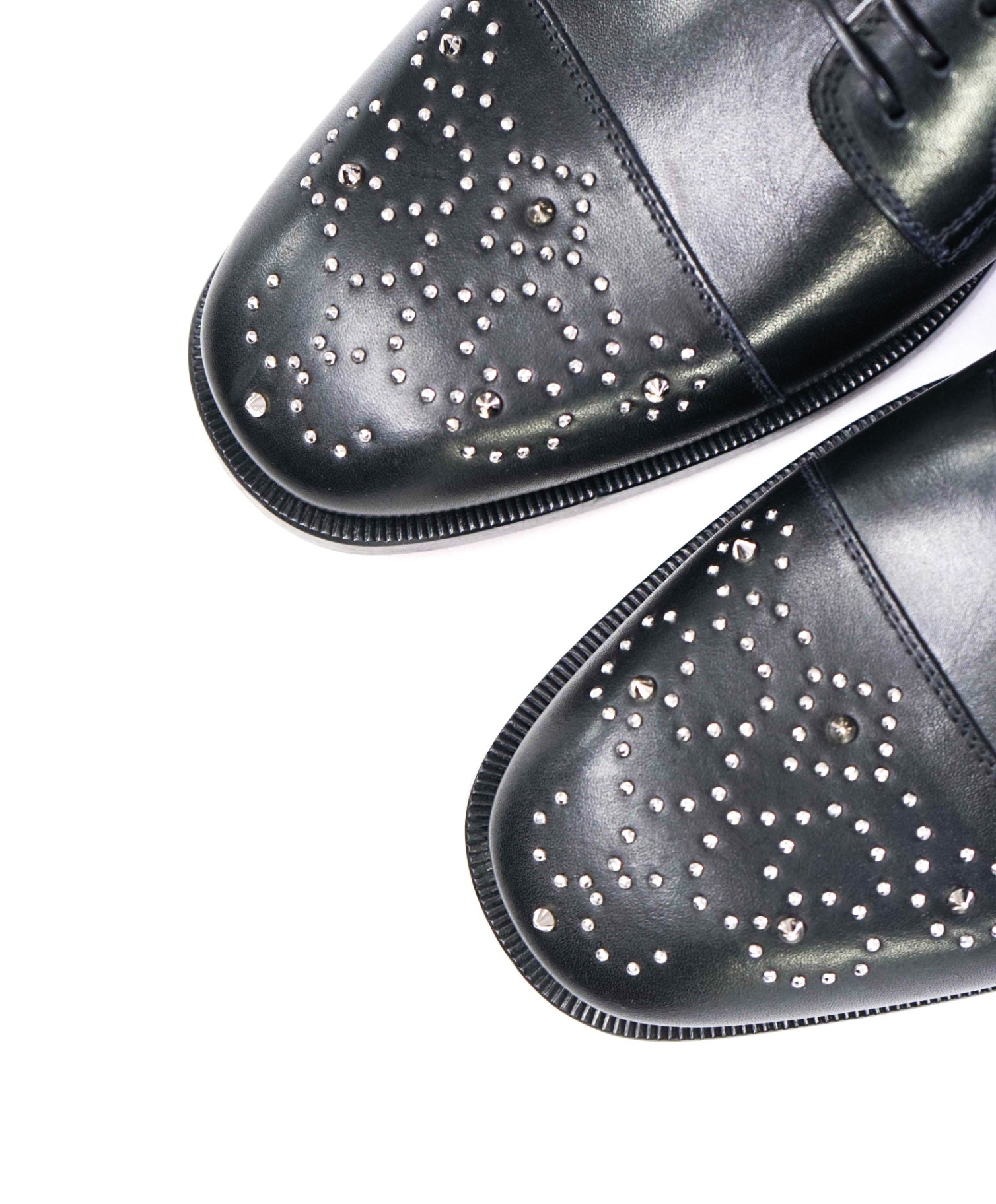 $1,100 Christain Louboutin Black Studded "Maltese" Oxoford US 9.5 (EU42.5)