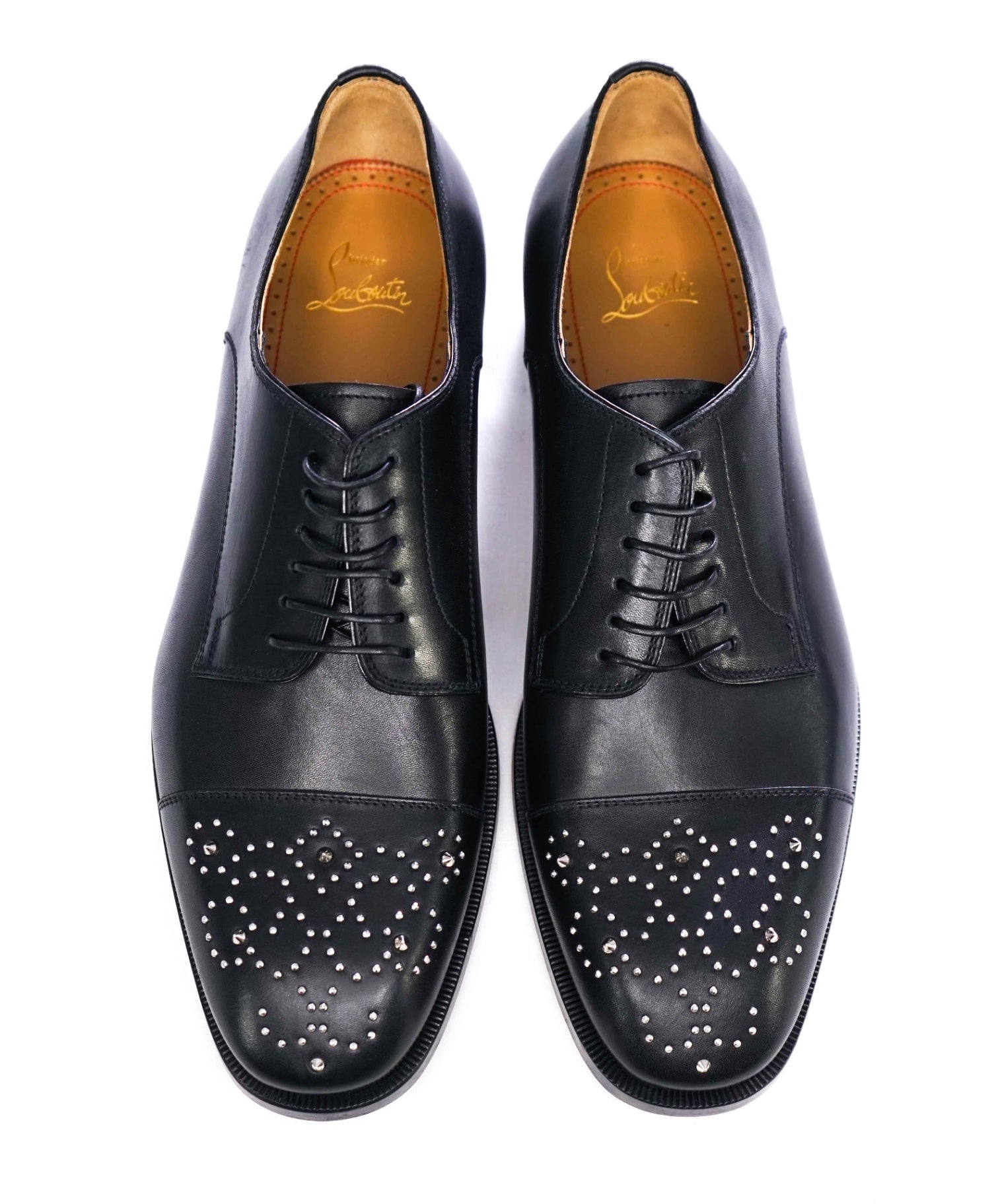 $1,100 Christain Louboutin Black Studded "Maltese" Oxoford US 9.5 (EU42.5)