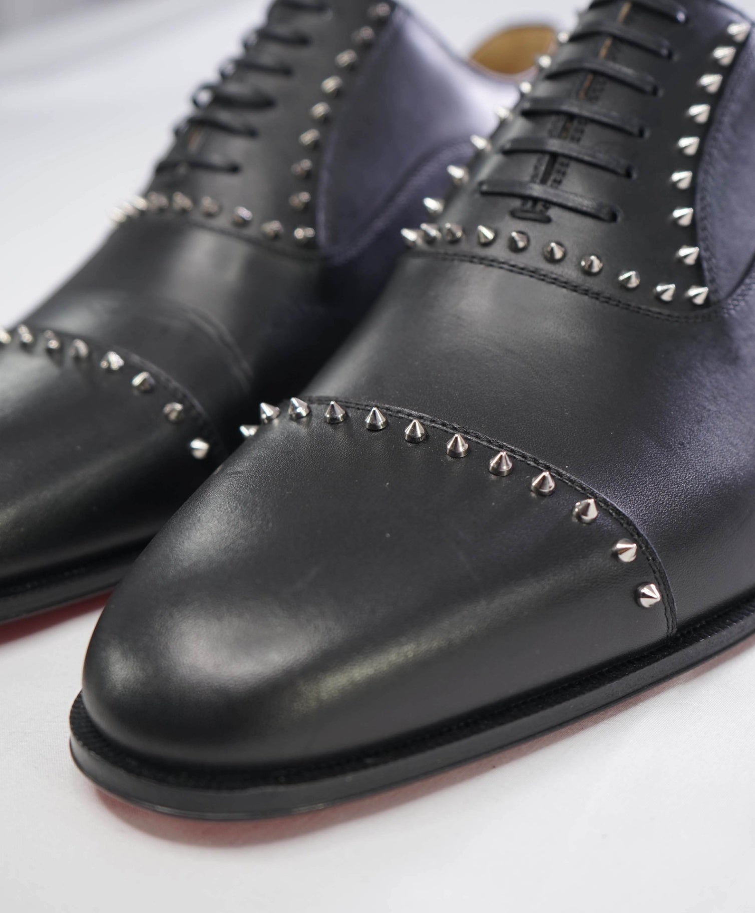 $1,200 CHRISTIAN LOUBOUTIN - *CLOOCLOO* Black Spike Oxfords - 10 US (43 EU)