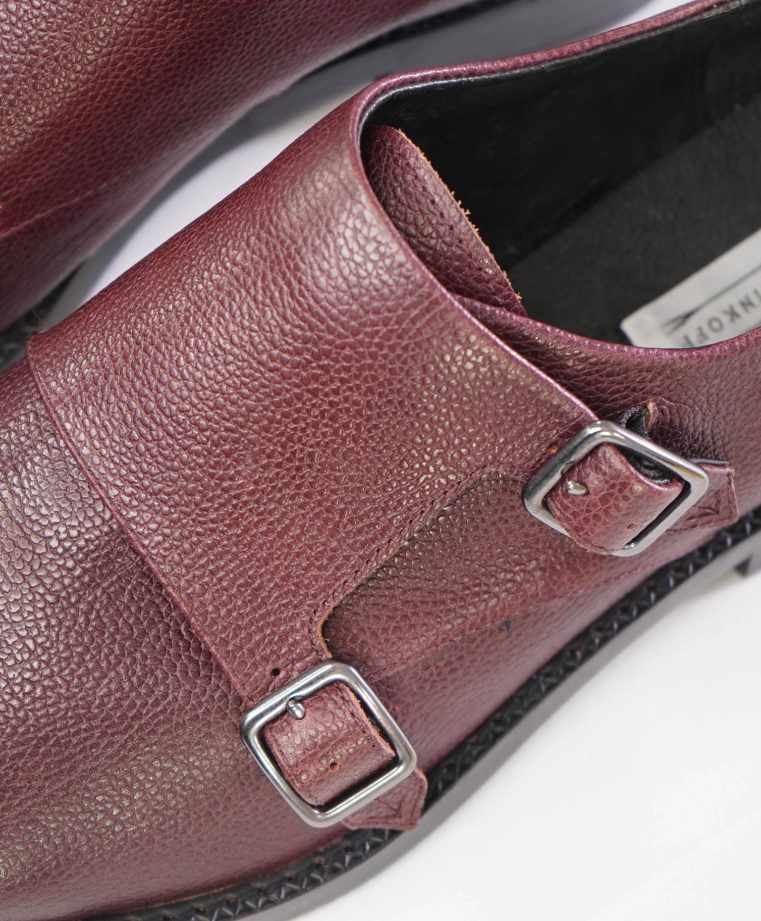 $275 Uri Minkoff Textured Oxblood Leather Double Monk 11.5 M