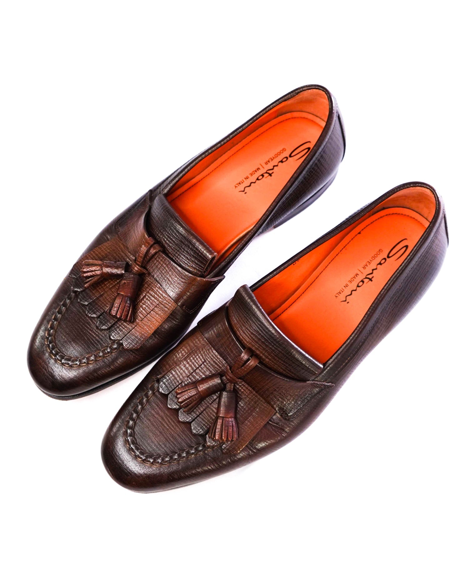$995 SANTONI "GOODYEAR" Tassel Loafers Leather US 11 (UK 10)
