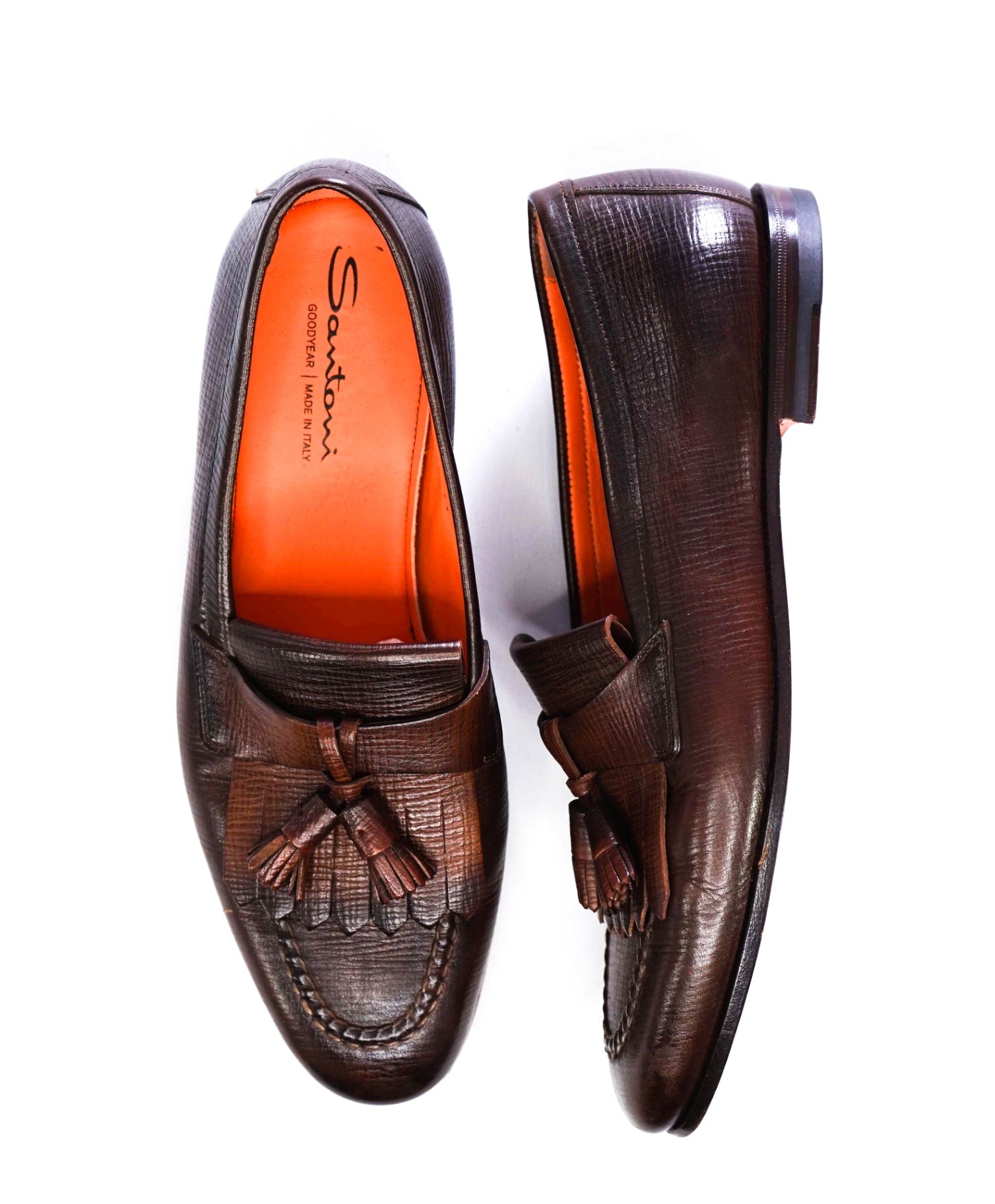 $995 SANTONI "GOODYEAR" Tassel Loafers Leather US 11 (UK 10)