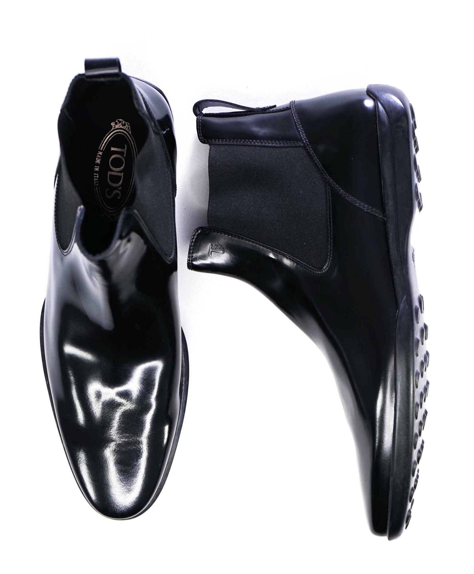 $750 Tod's Solid Black Boots Leather Footwear US 11 (UK 10)