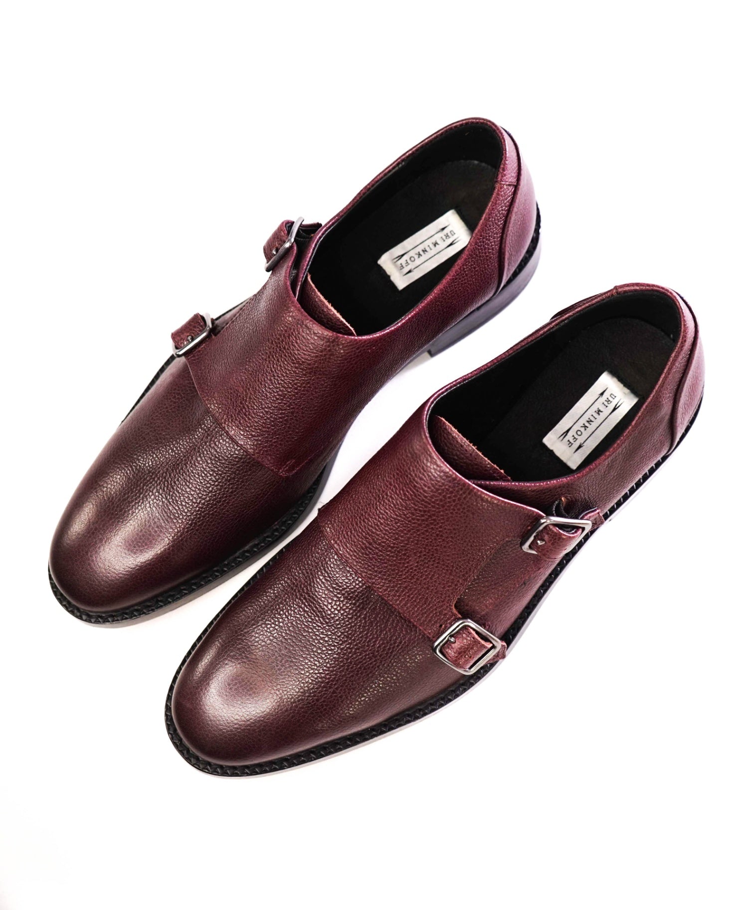 $275 Uri Minkoff Textured Oxblood Leather Double Monk 11.5 M