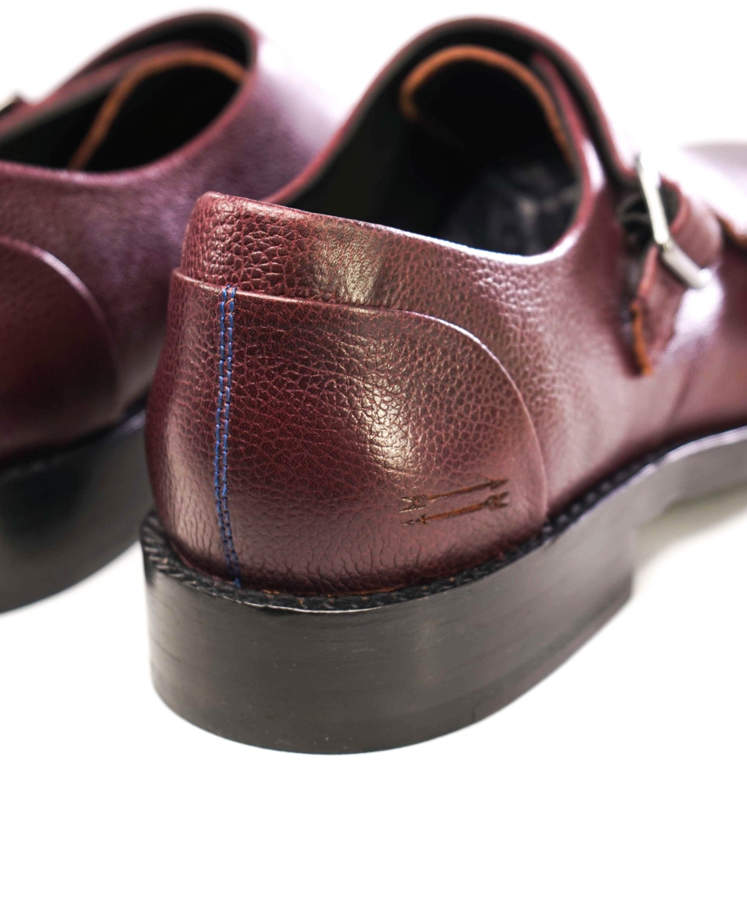 $275 Uri Minkoff Textured Oxblood Leather Double Monk 11.5 M