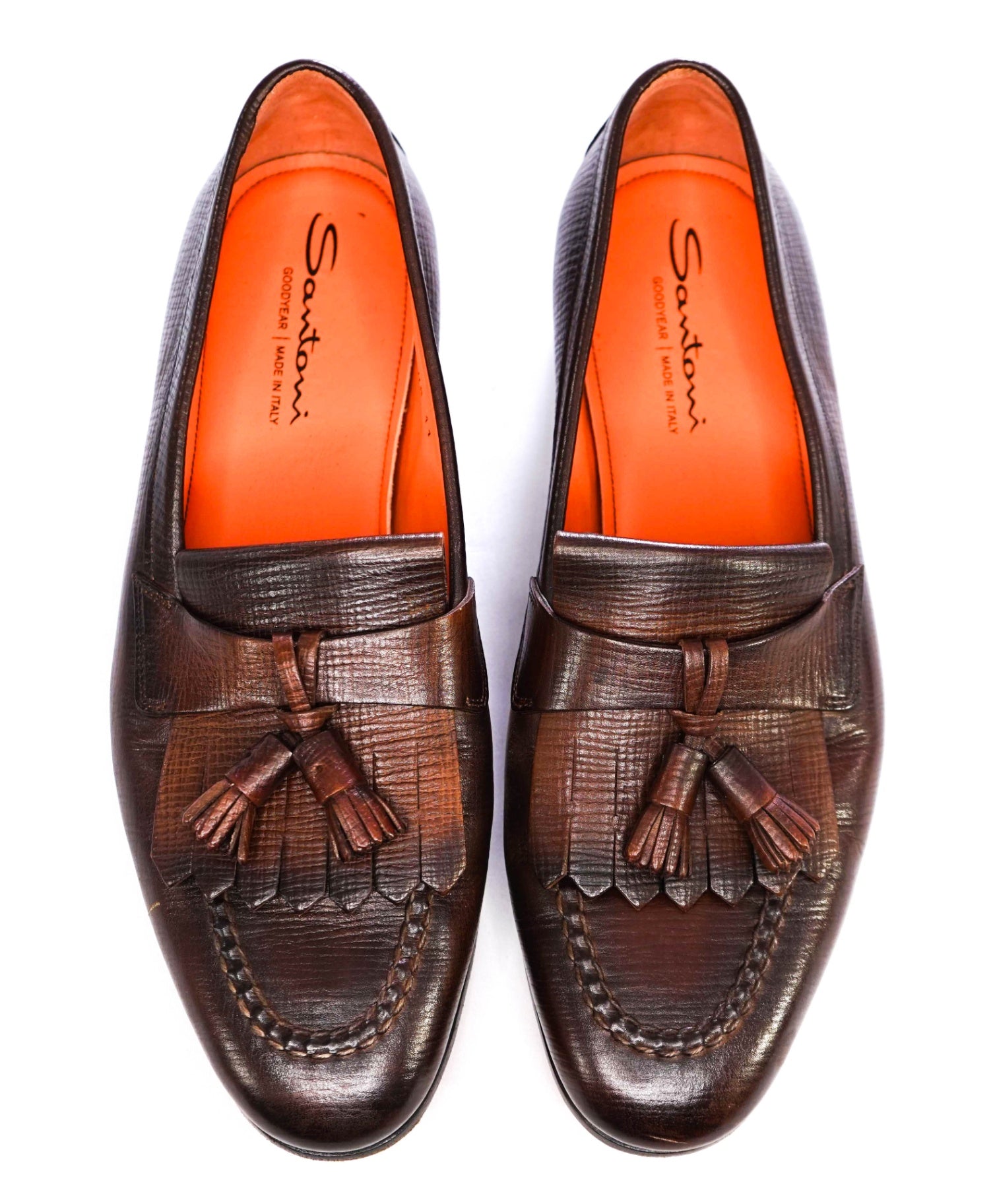 $995 SANTONI "GOODYEAR" Tassel Loafers Leather US 11 (UK 10)