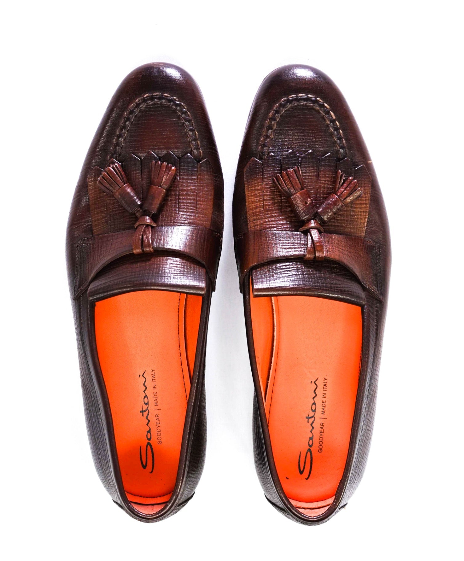 $995 SANTONI "GOODYEAR" Tassel Loafers Leather US 11 (UK 10)