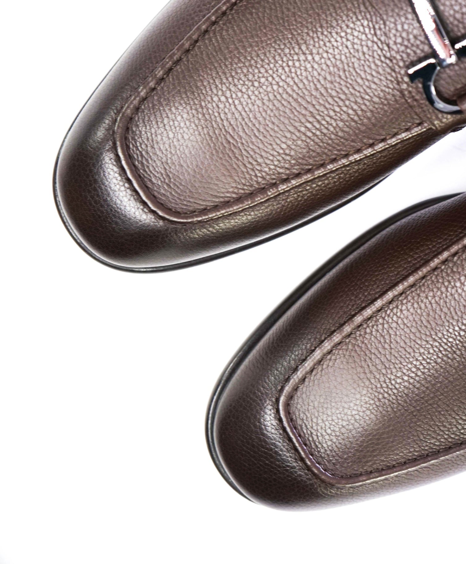 $895 SALVATORE FERRAGAMO - “FOSTER" Gancini Loafer Brown Leather - 10 E