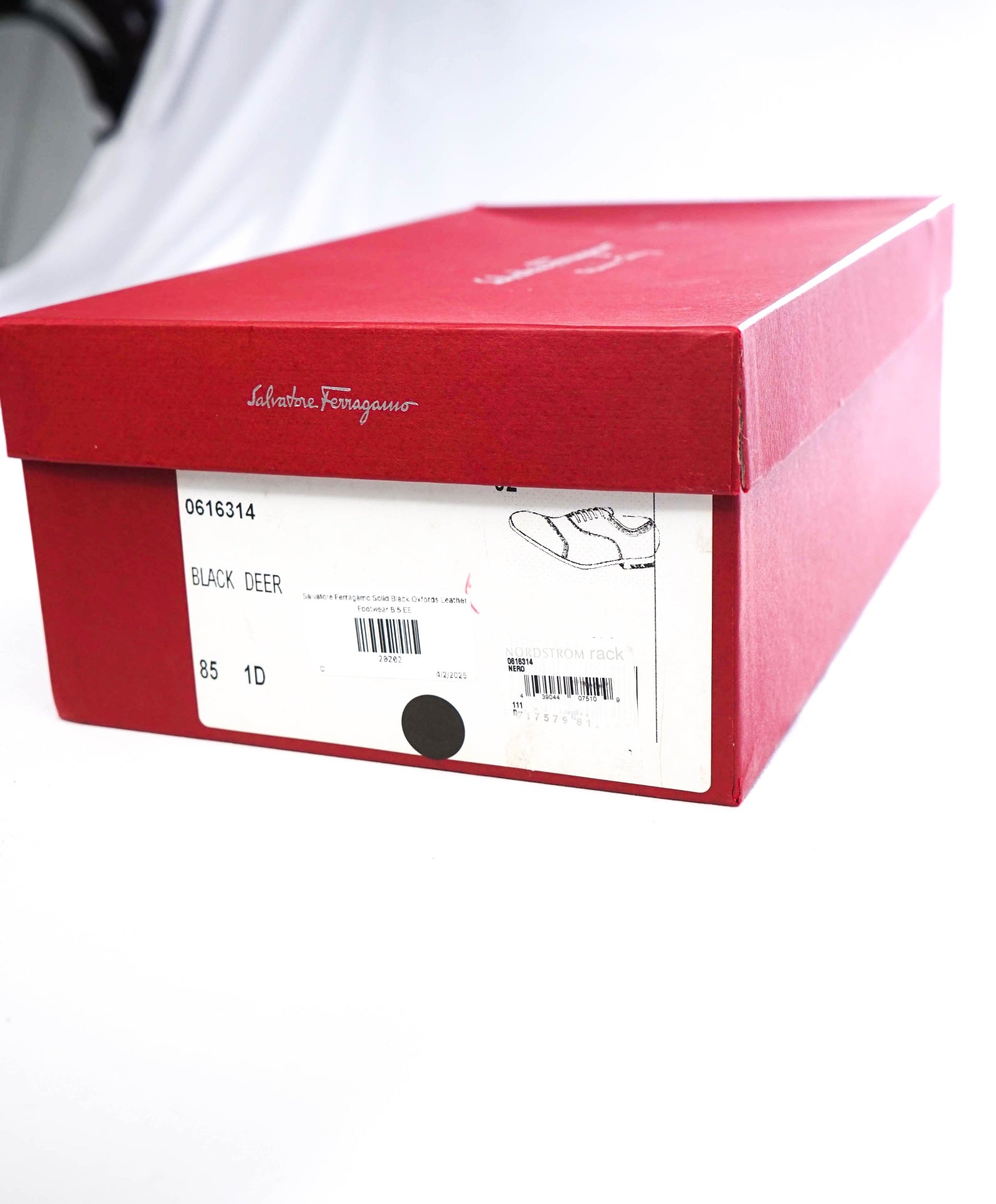$950 Salvatore Ferragamo DEER SKIN Black Oxfords Leather 8.5 EE
