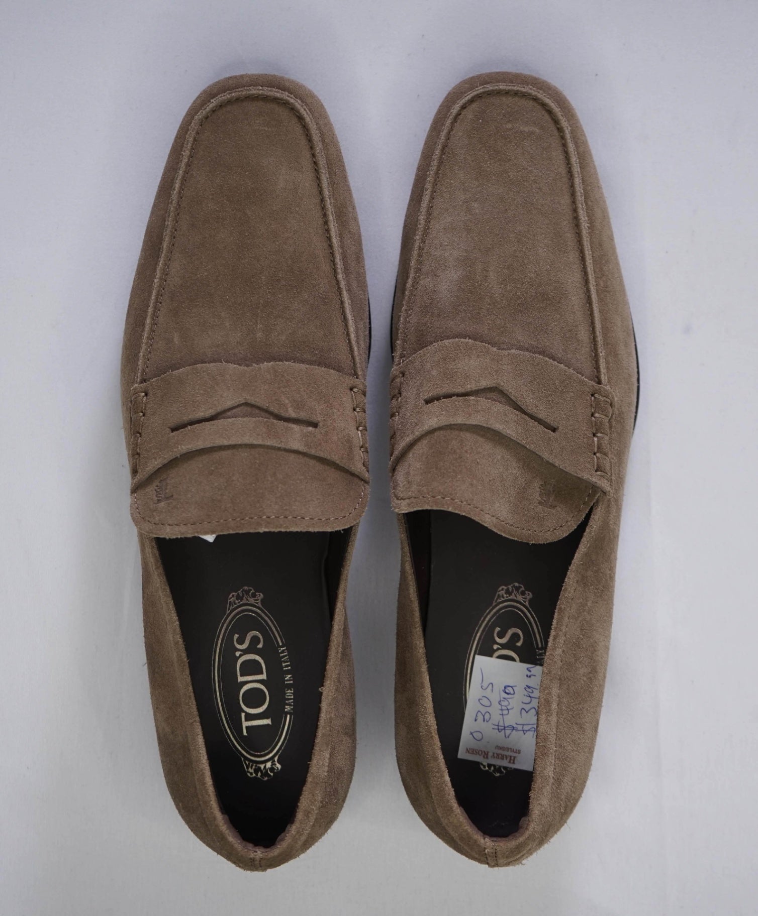 $750 Tod's Solid Tan Loafers Suede Footwear US 9 UK 8