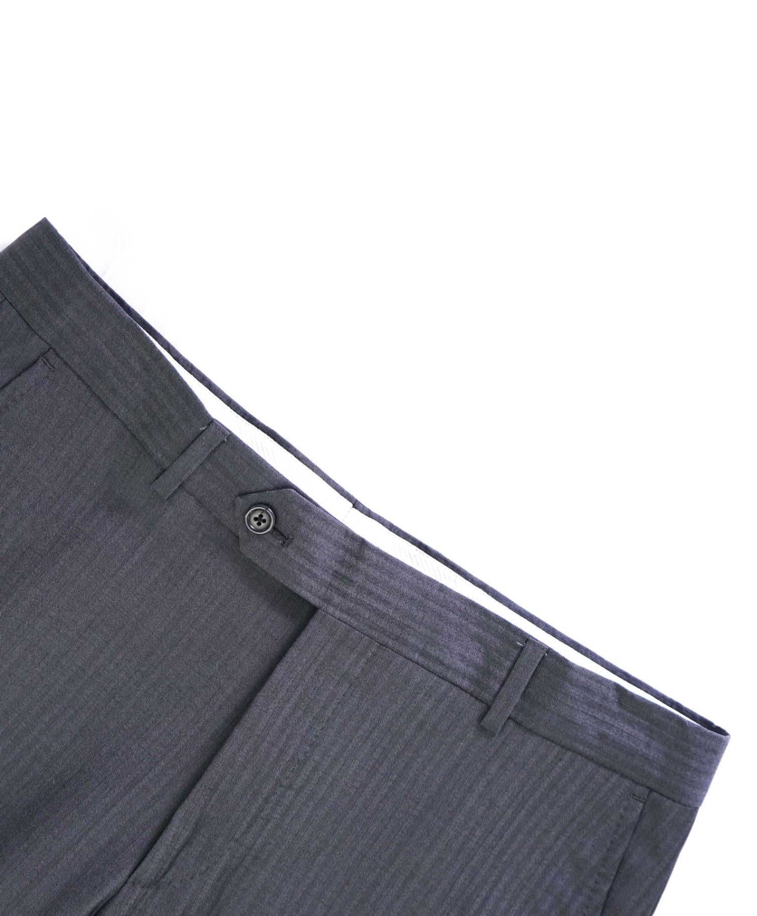 $395 Saks Fifth Avenue Tonal Grey "MODERN FIT" Herringbone Wool/Silk Pants 34W