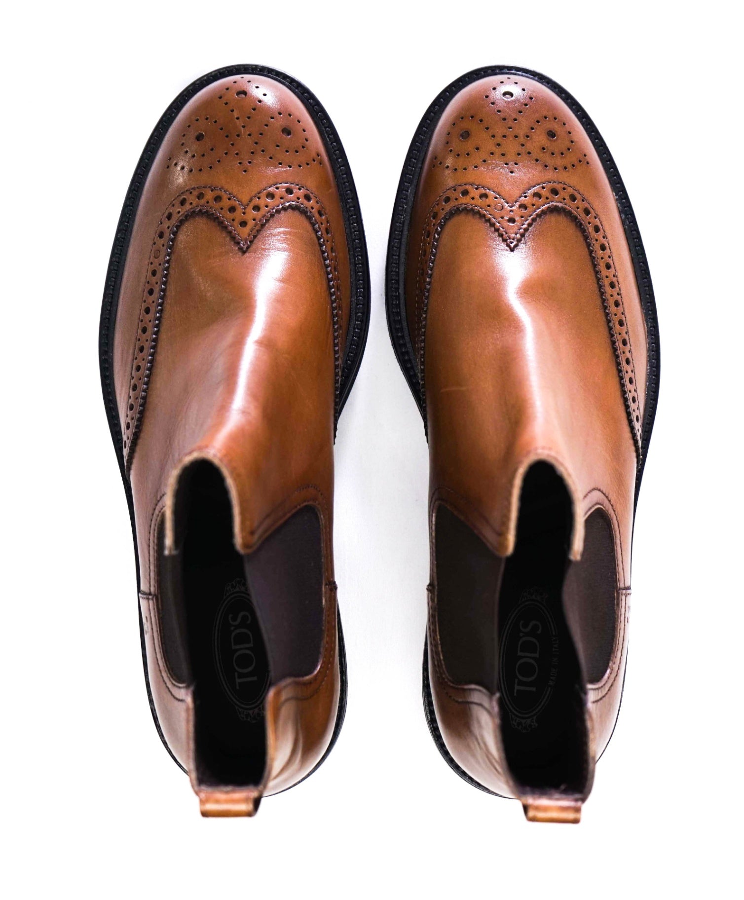 $1,095 Tod's Solid Brown Boots Leather Lug Sole US 9.5 UK 8.5