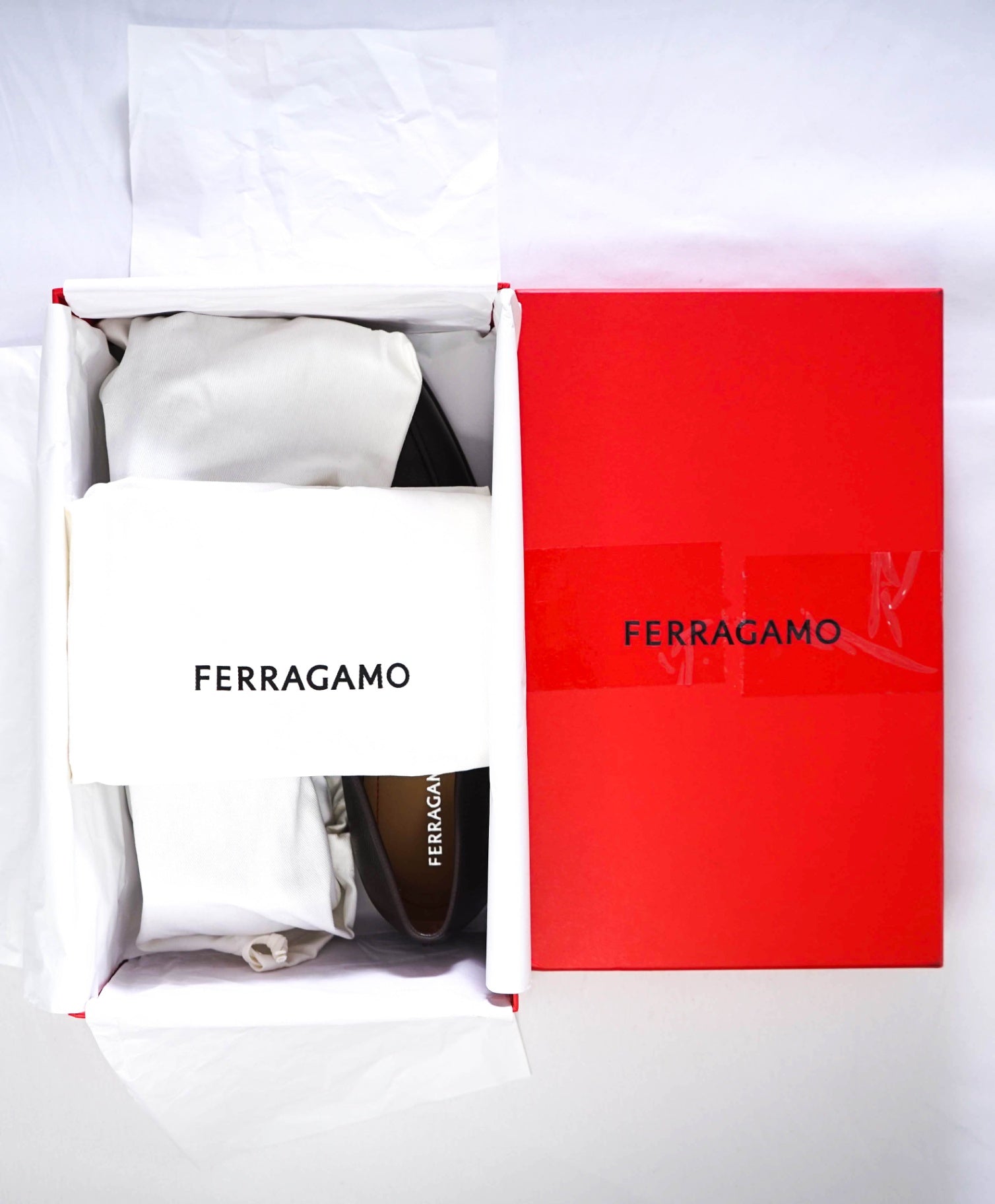 $895 SALVATORE FERRAGAMO - “FOSTER" Gancini Loafer Brown Leather - 10 E