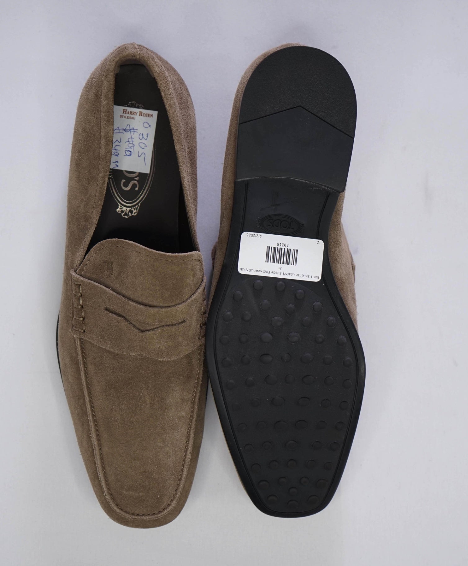 $750 Tod's Solid Tan Loafers Suede Footwear US 9 UK 8