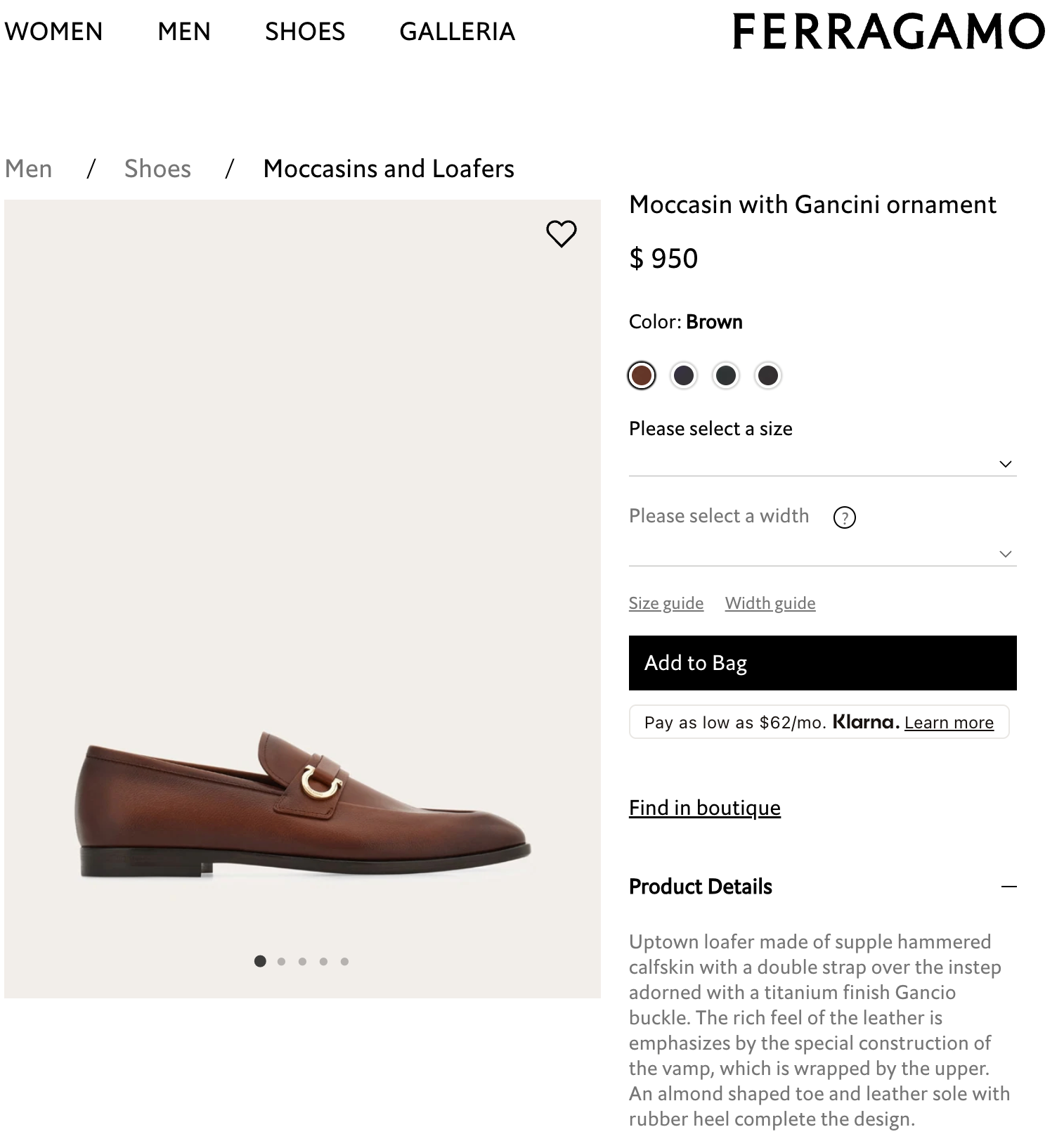 $990 Ferragamo Solid Brown "FLORIO" Loafers Leather Footwear 8.5 EE