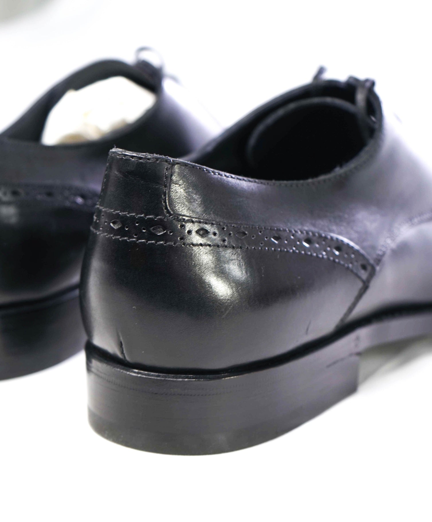 $950 Ermenegildo Zegna Solid Black Leather Oxfords US 10 (UK 9)