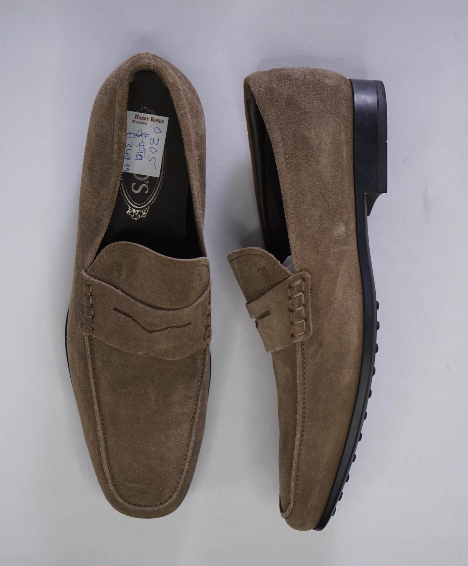 $750 Tod's Solid Tan Loafers Suede Footwear US 9 UK 8