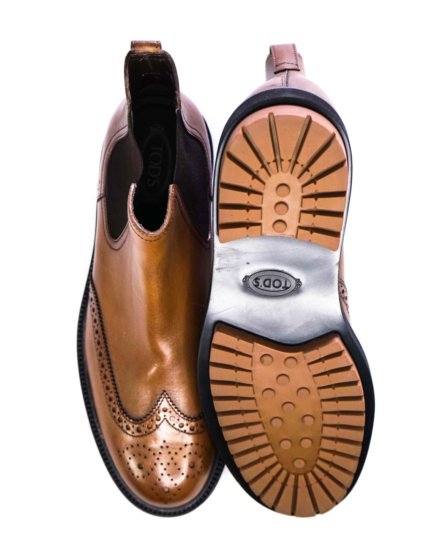 $1,095 Tod's Solid Brown Boots Leather Lug Sole US 9.5 UK 8.5