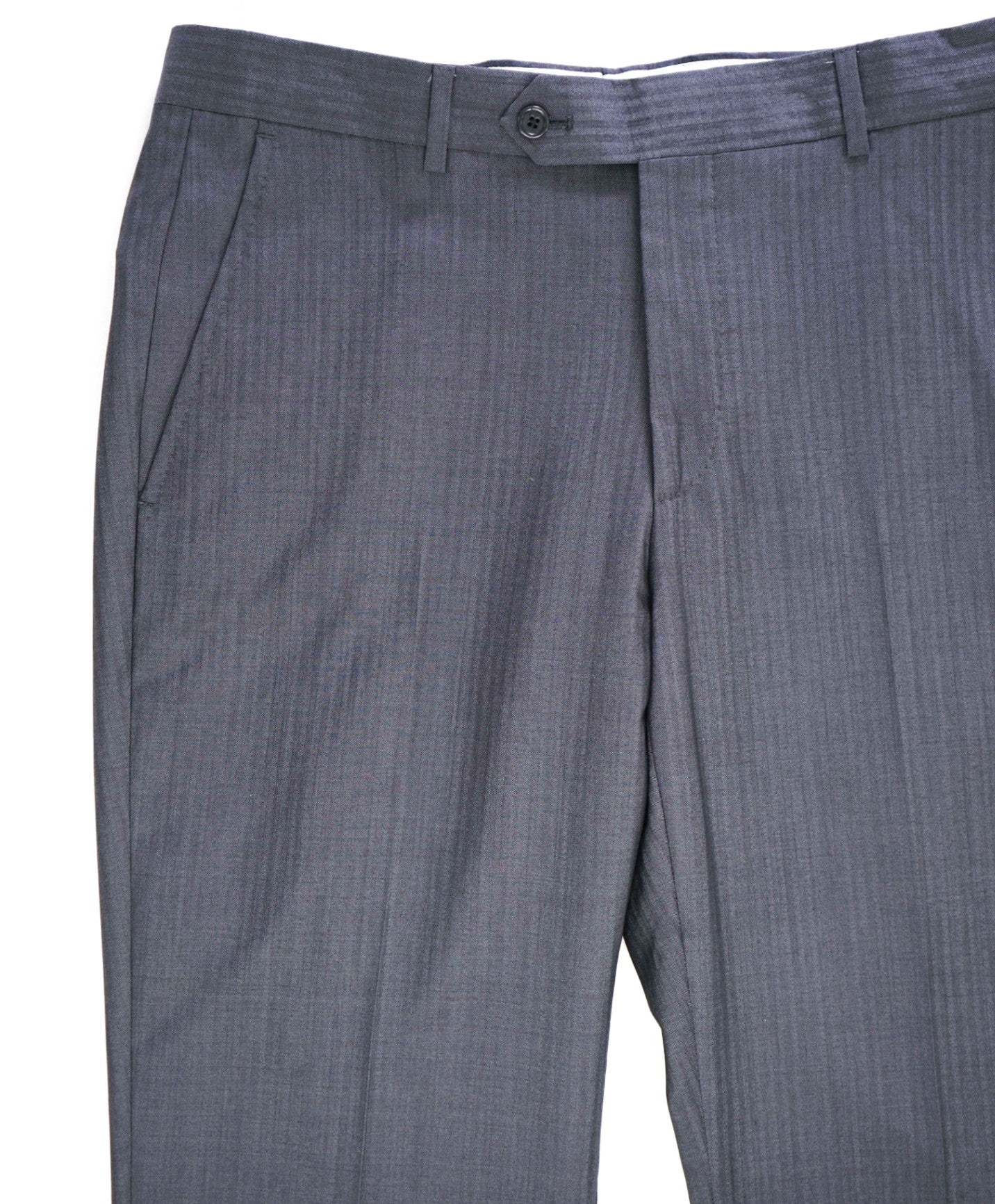 $395 Saks Fifth Avenue Tonal Grey "MODERN FIT" Herringbone Wool/Silk Pants 34W